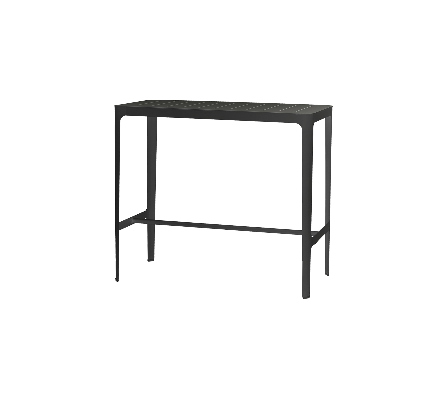 Elegant sort konsolbord med et minimalistisk design og en nederste hylde til ekstra opbevaring eller udstillingsformål.