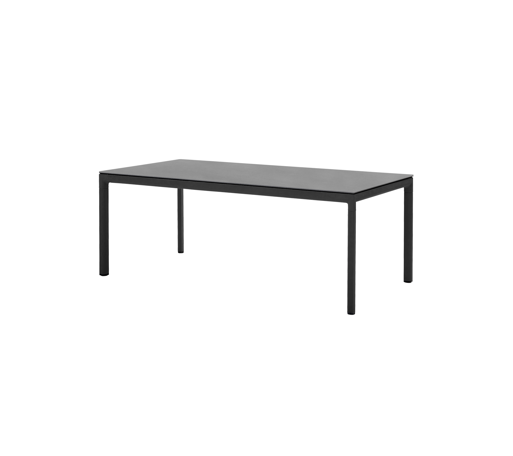 Simpel rektangulær bord med et strømlinet design og robuste ben, velegnet til forskellige indstillinger og anvendelser.
