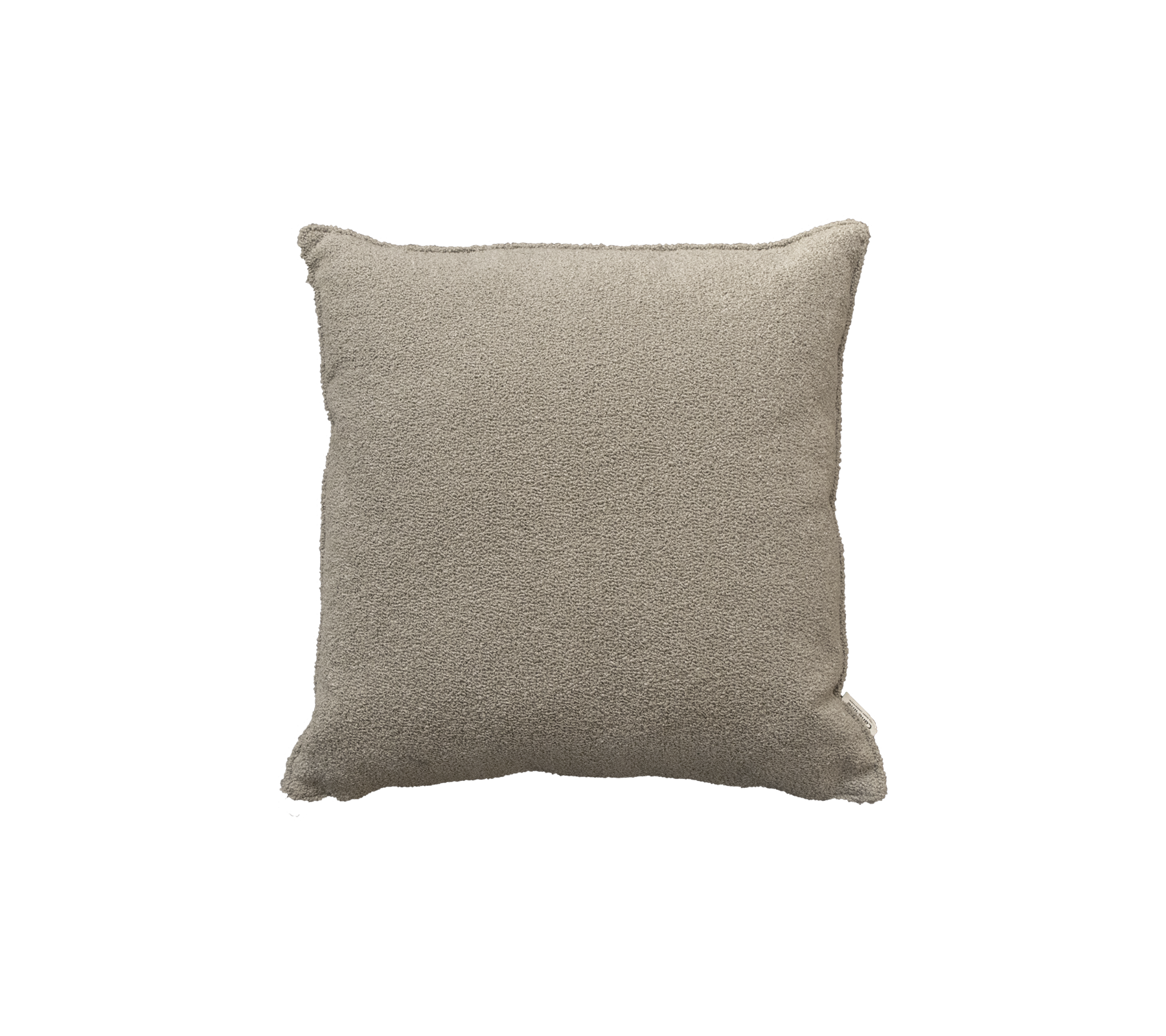 Struktureret firkantet pude i en neutral beige farve, designet til komfort og stil i enhver indstilling.