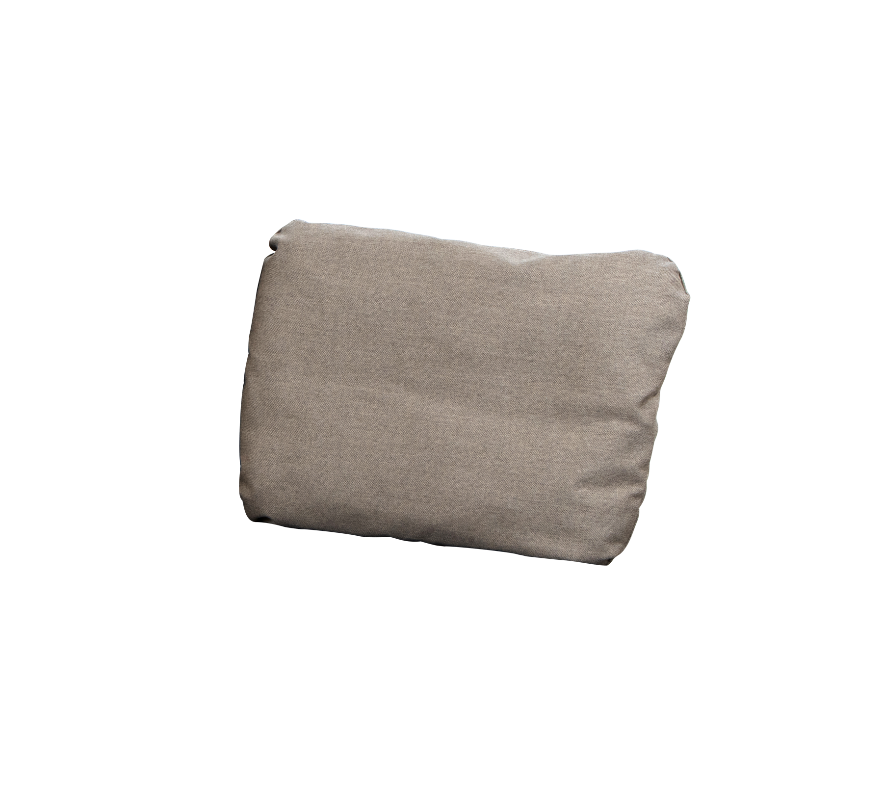 Lysebrun pude med en blød stoftekstur, let fyldig, designet til komfort og stil i siddearrangementer.