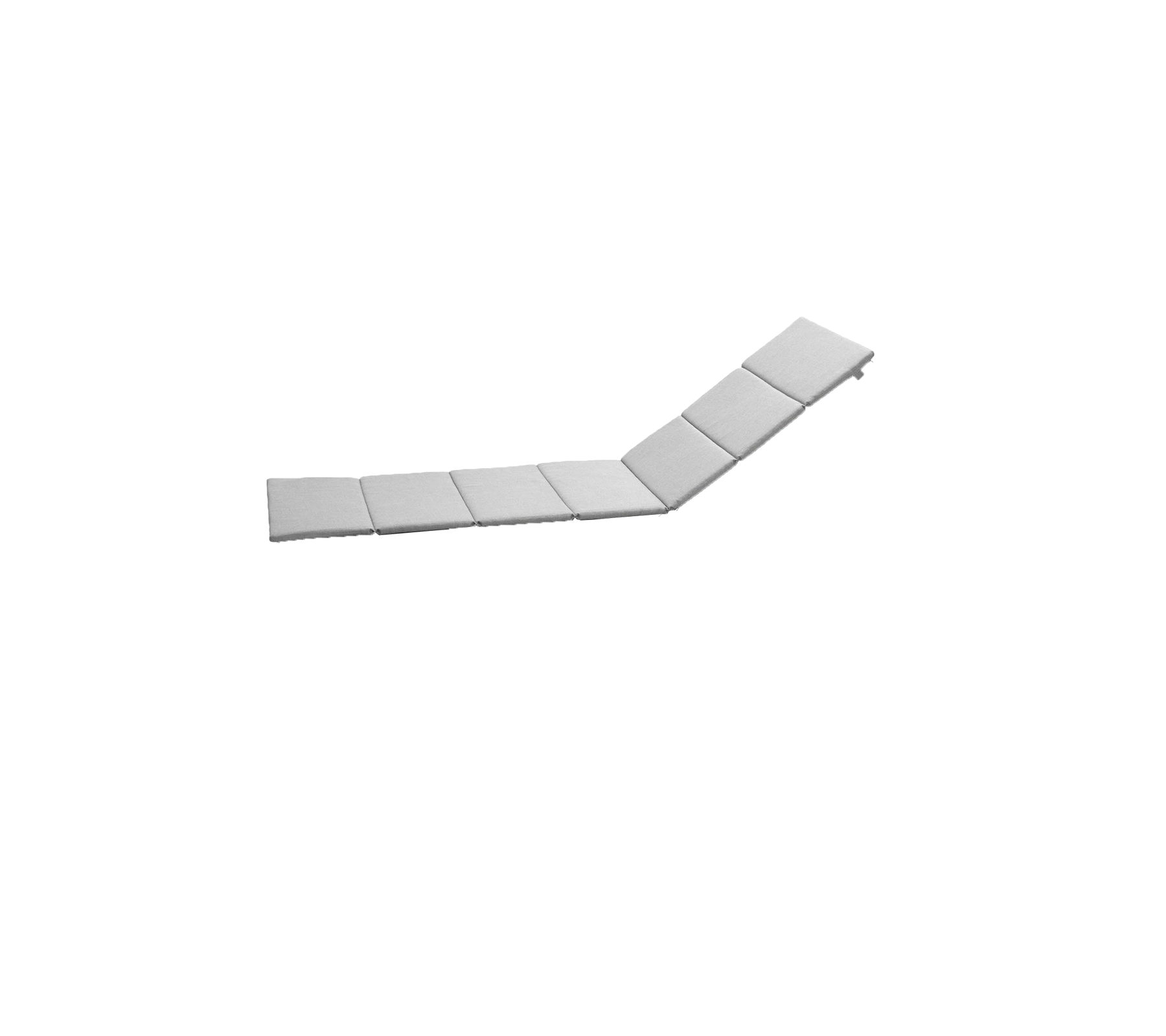 Rektangulær, flad overflade med flere sammenkoblede segmenter, der skaber en let kurve for alsidig placering og brug.