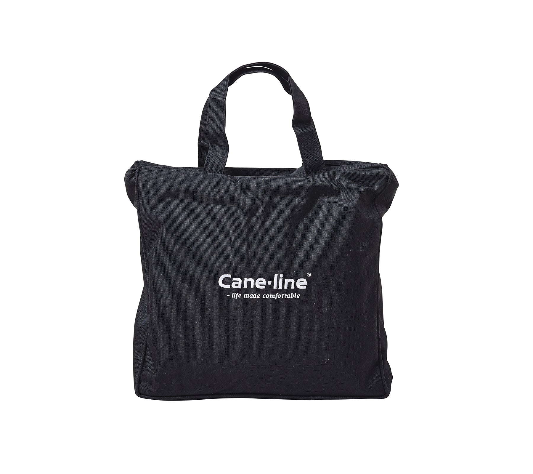 Sort tote bag med Cane-line logo i hvid. Velegnet til forskellige formål, der kombinerer stil og funktionalitet.