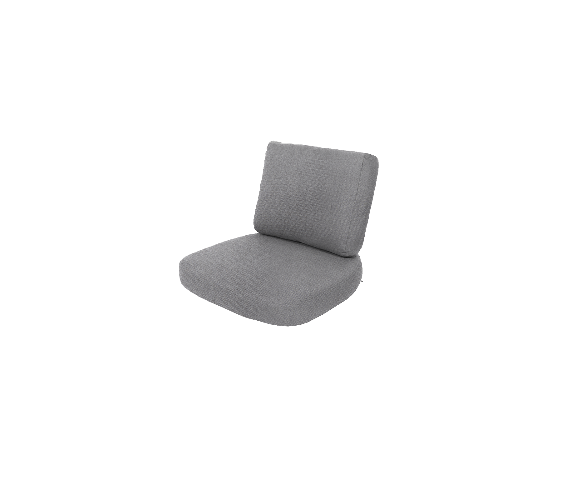 Grå polstret stol med et enkelt design, der har en komfortabel ryg og sæde til afslapning.