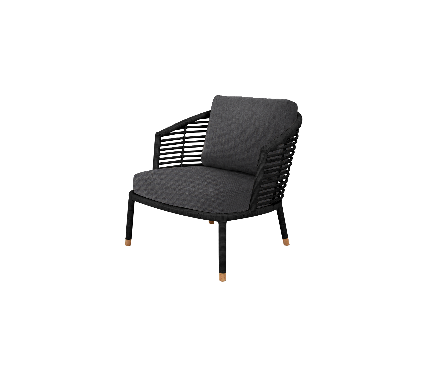 Stilfuld stol med et moderne design, der har en vævet ryg og blød pude, perfekt til komfort og elegance.