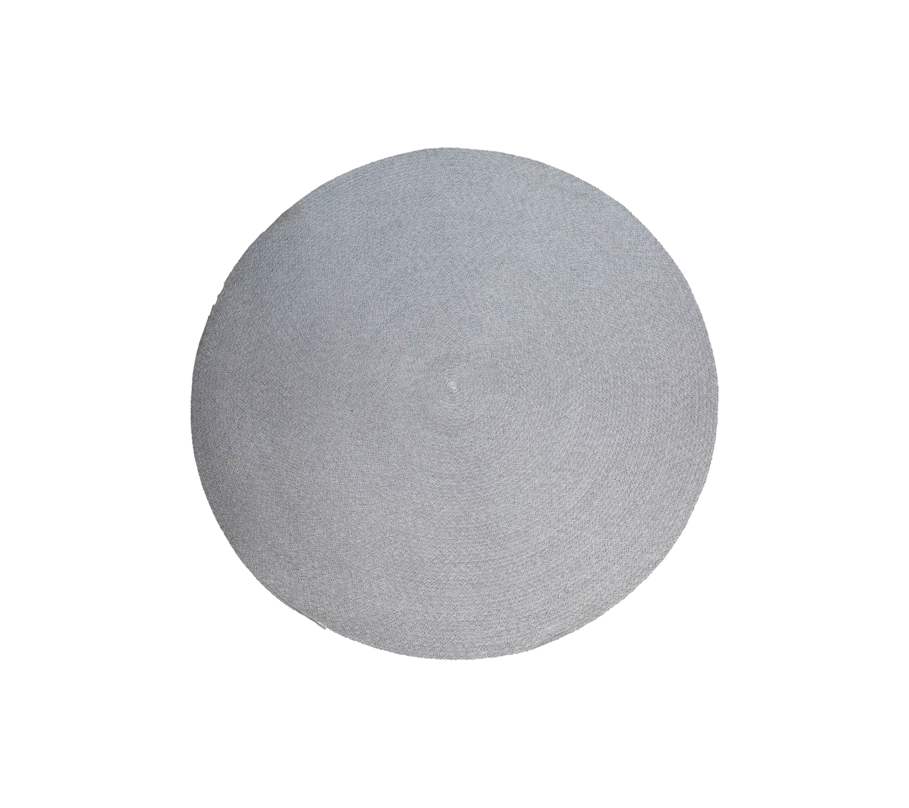 Plet udendørs tæppe, 200 cm i diameter, multicolorer med et spiralmønster, lavet af Cane-line Soft Rope. Simpelt og elegant fladt vævdesign.
