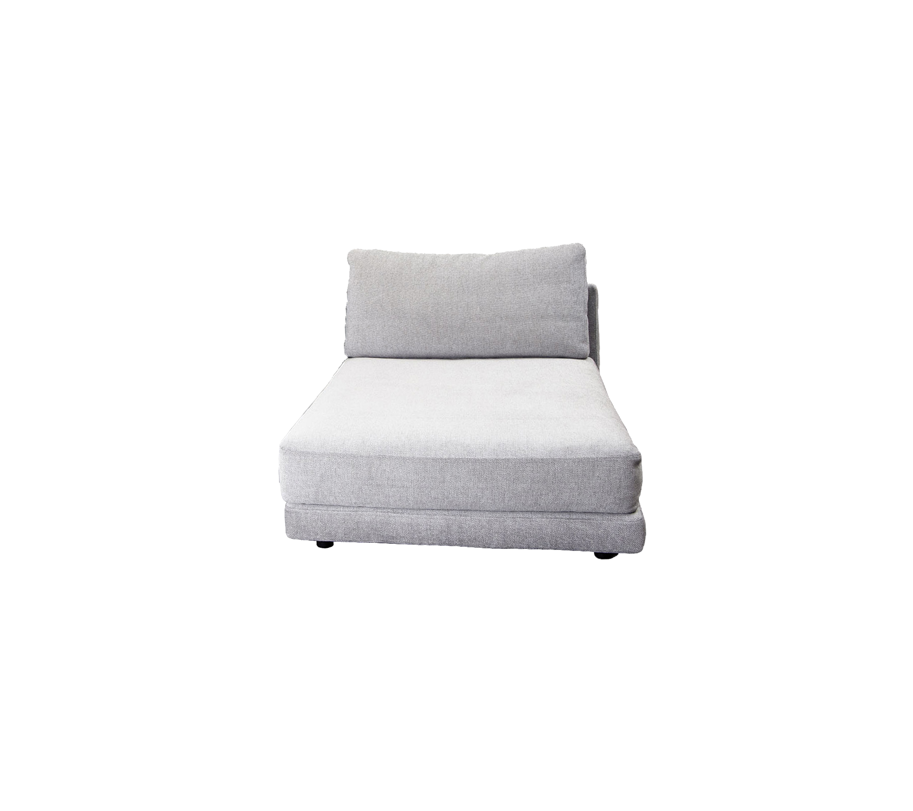 Lys grå chaiselong med et minimalistisk design og en blød rygpude for ekstra komfort. Perfekt til afslapning og fritid.
