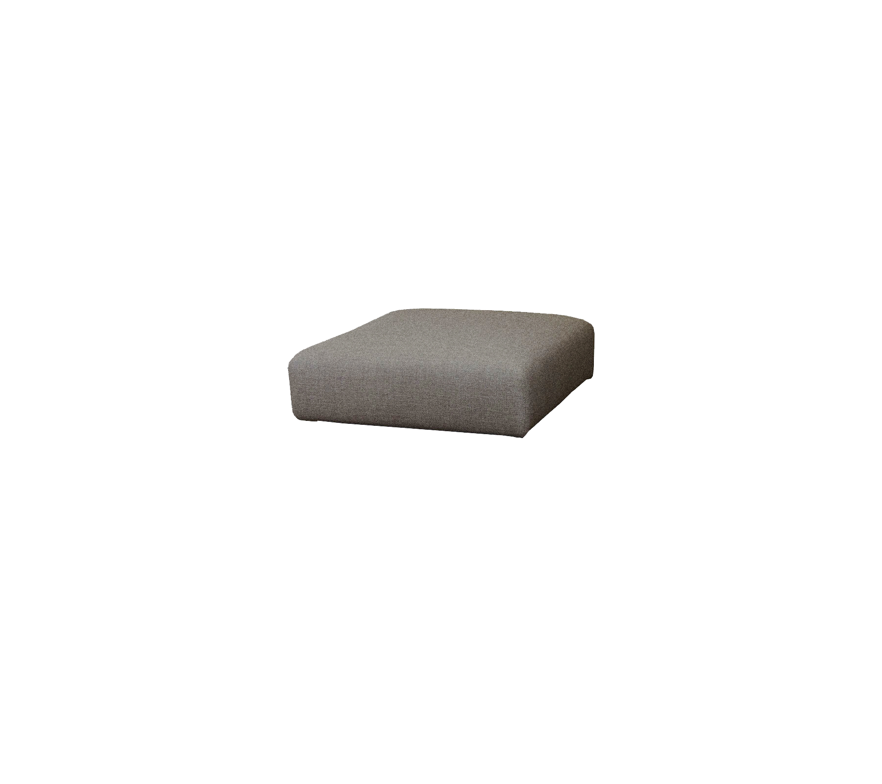 Grå ottoman med et moderne, minimalistisk design, der har en blød stofoverflade og rene linjer, perfekt til alsidige siddepladser eller dekoration.
