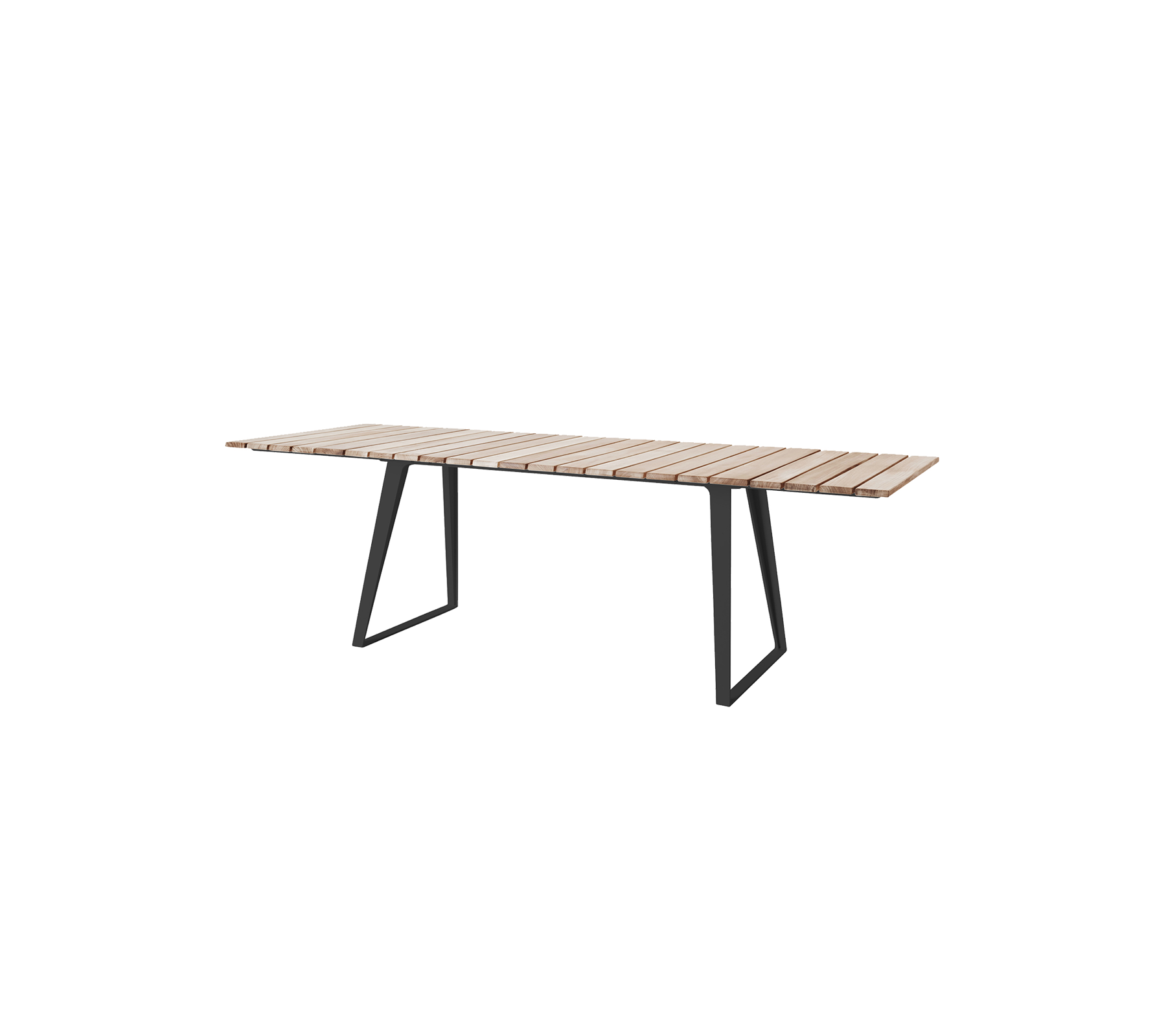 Copenhagen teak spisebord, inkl. 2 tillægsplader 243x84 cm