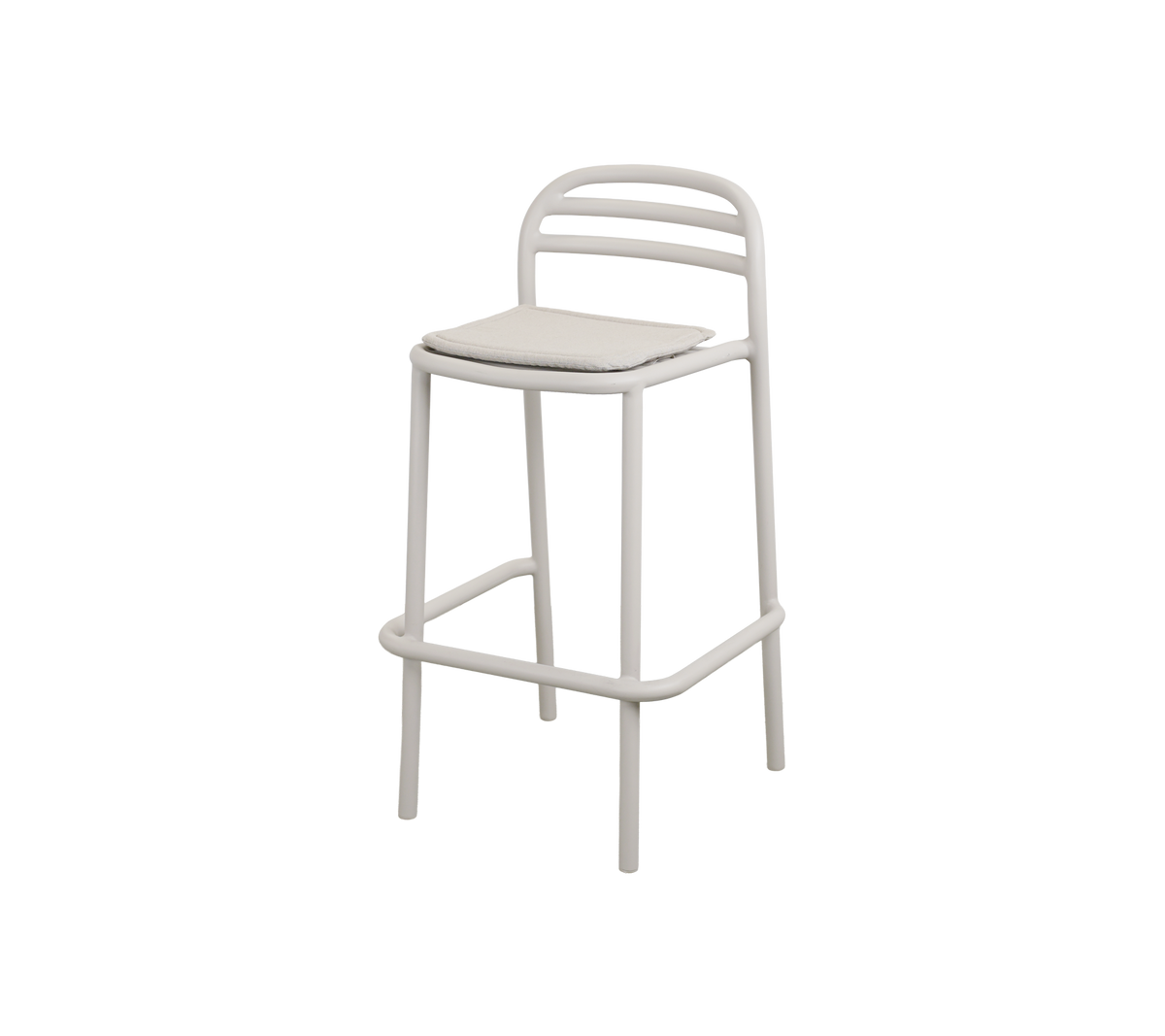 Moderne barstol i sandfarvet design.