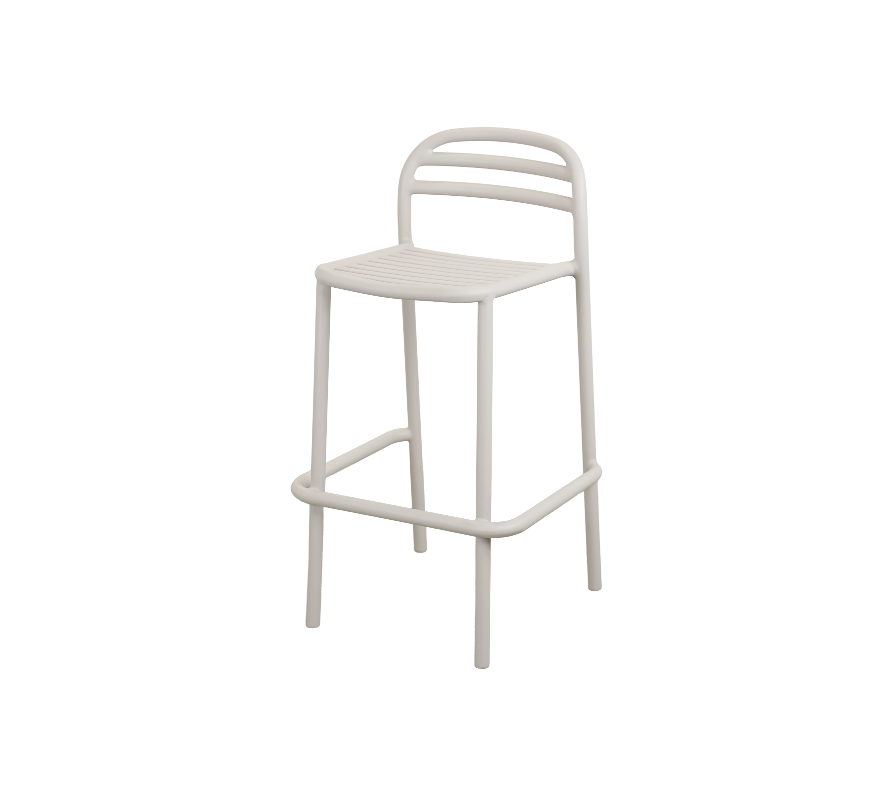 Sand barstol med et minimalistisk design.