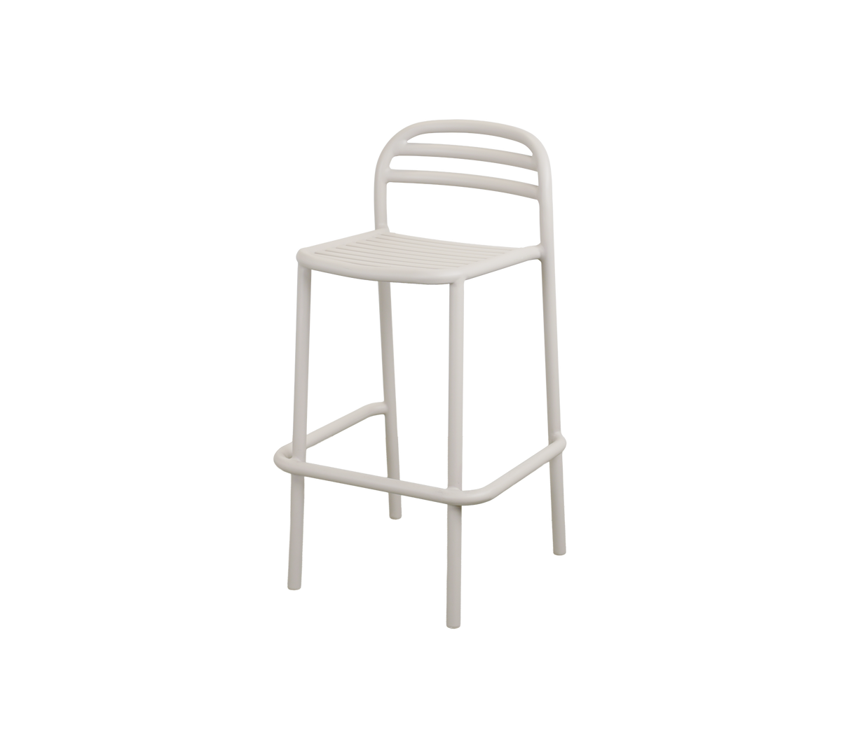 Sand barstol med et minimalistisk design.