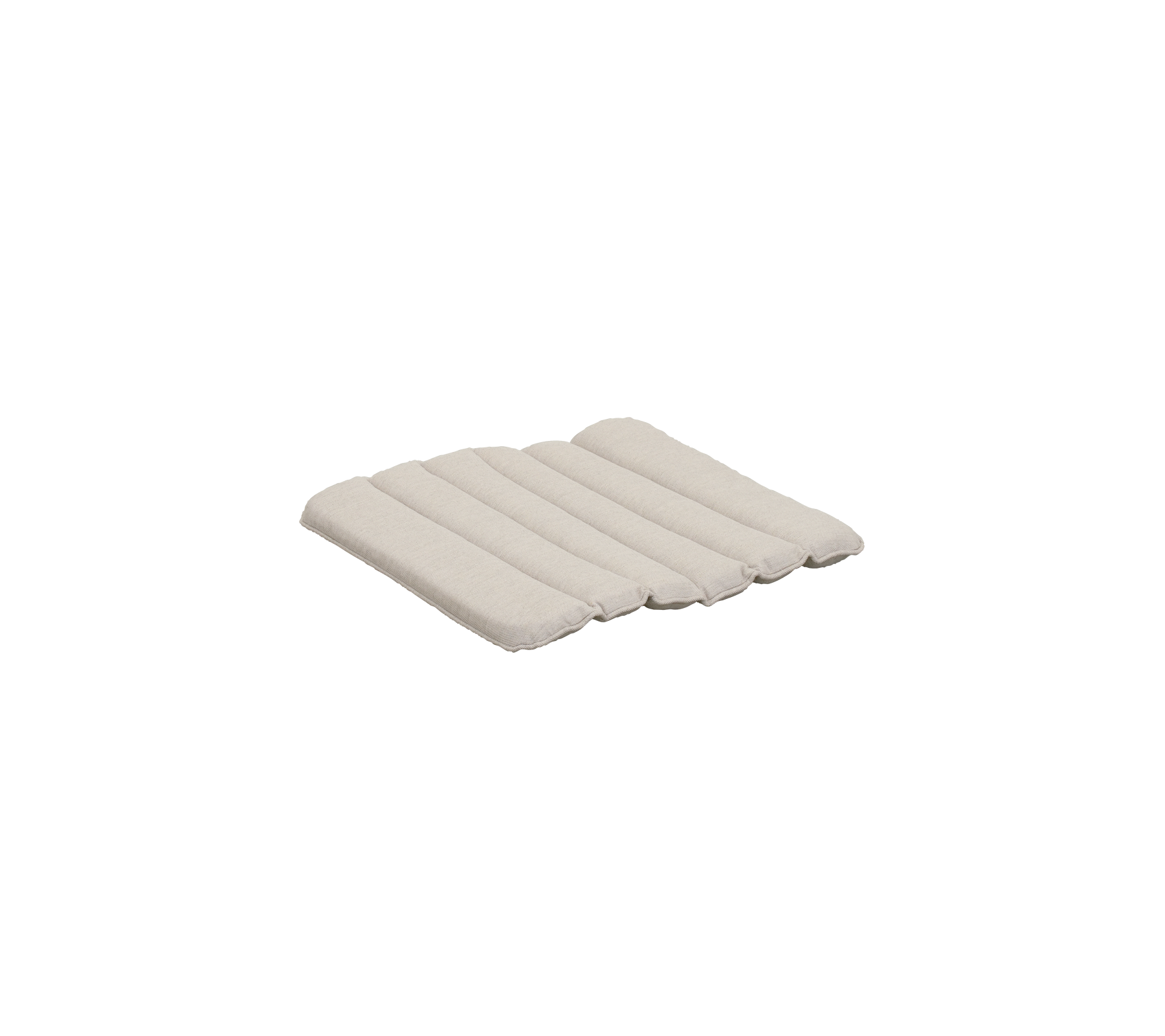Sandfarvet pude med et segmenteret design.