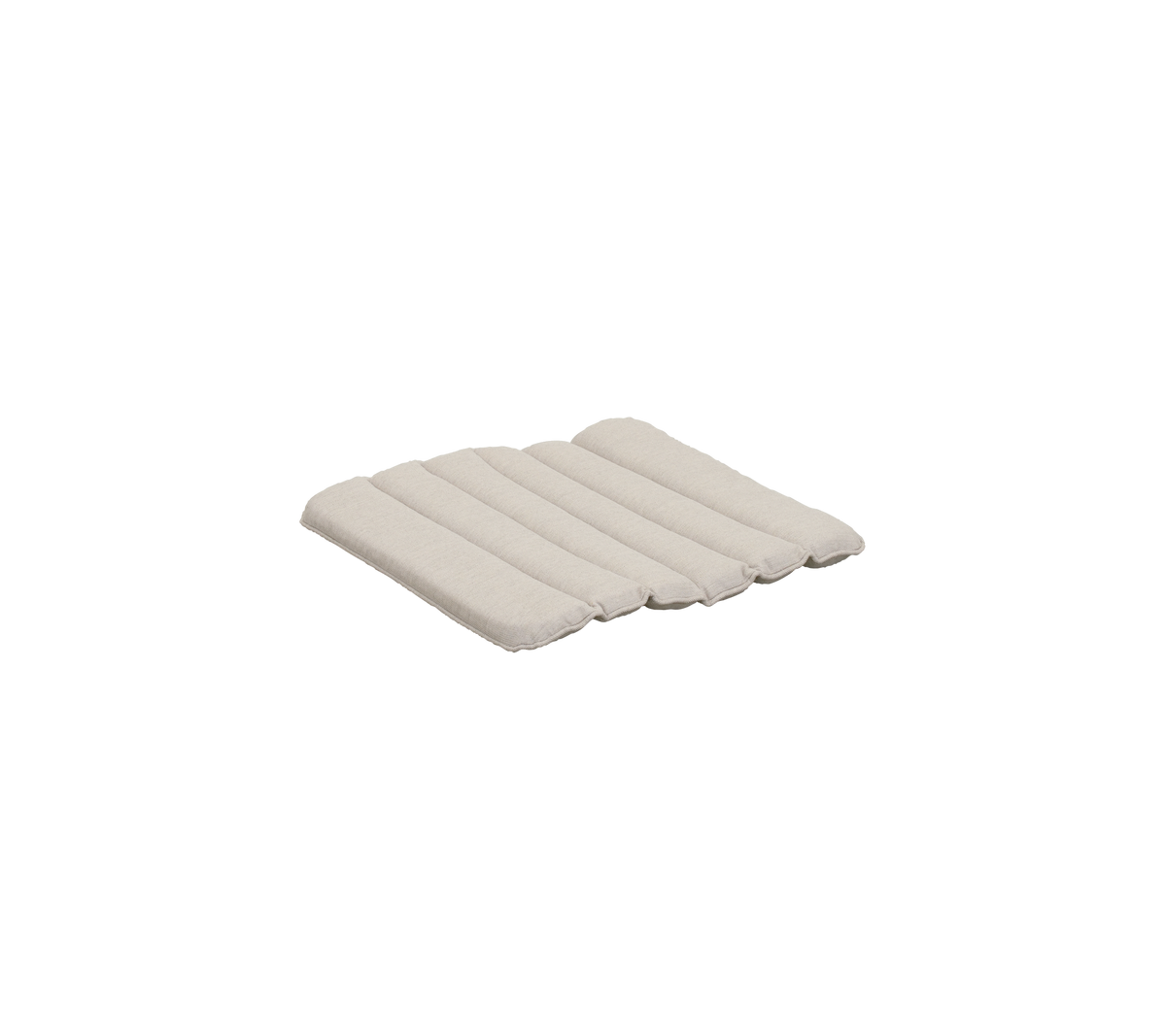 Sandfarvet pude med et segmenteret design.
