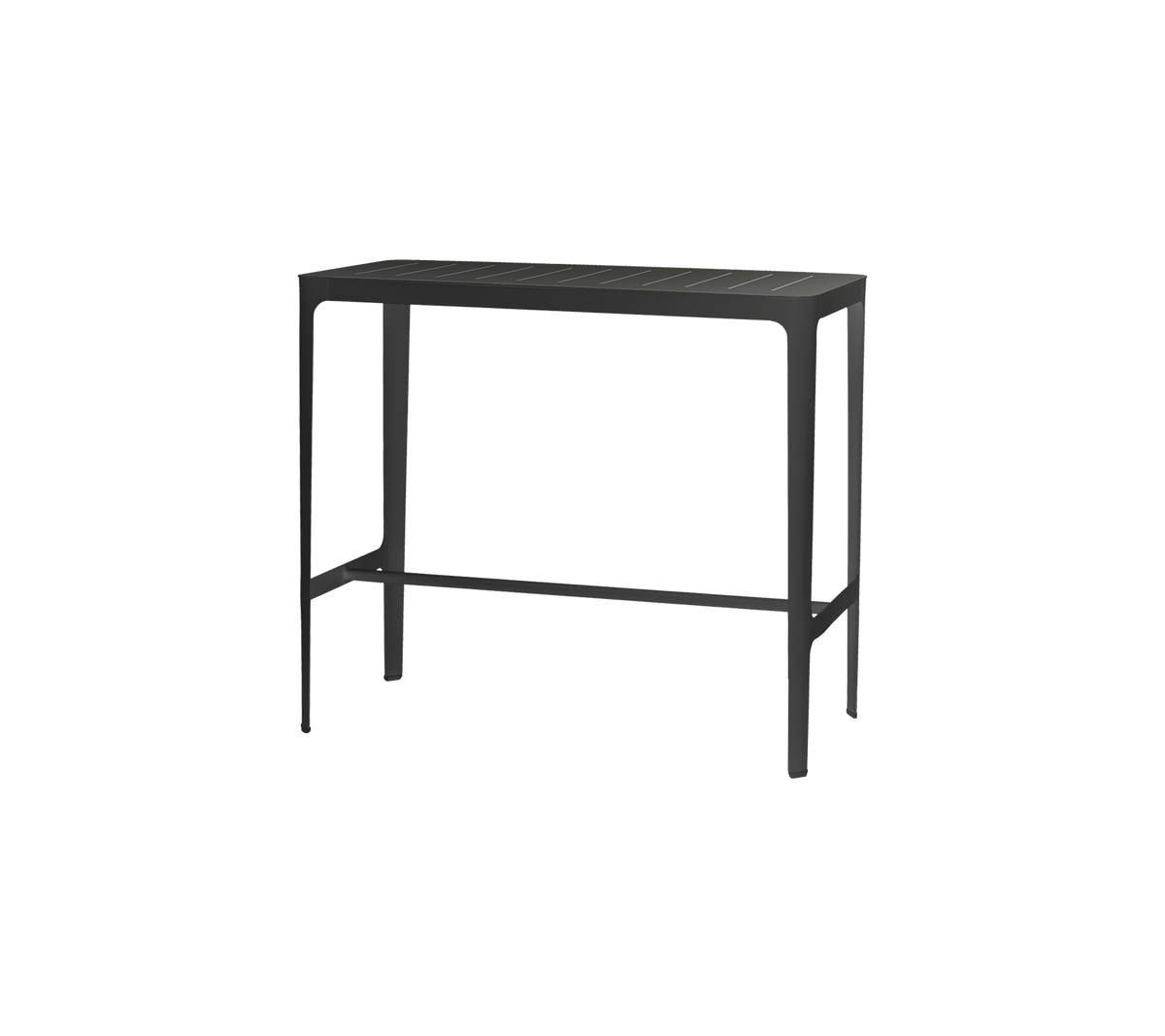 Elegant sort konsolbord med et minimalistisk design og en nederste hylde til ekstra opbevaring eller udstillingsformål.