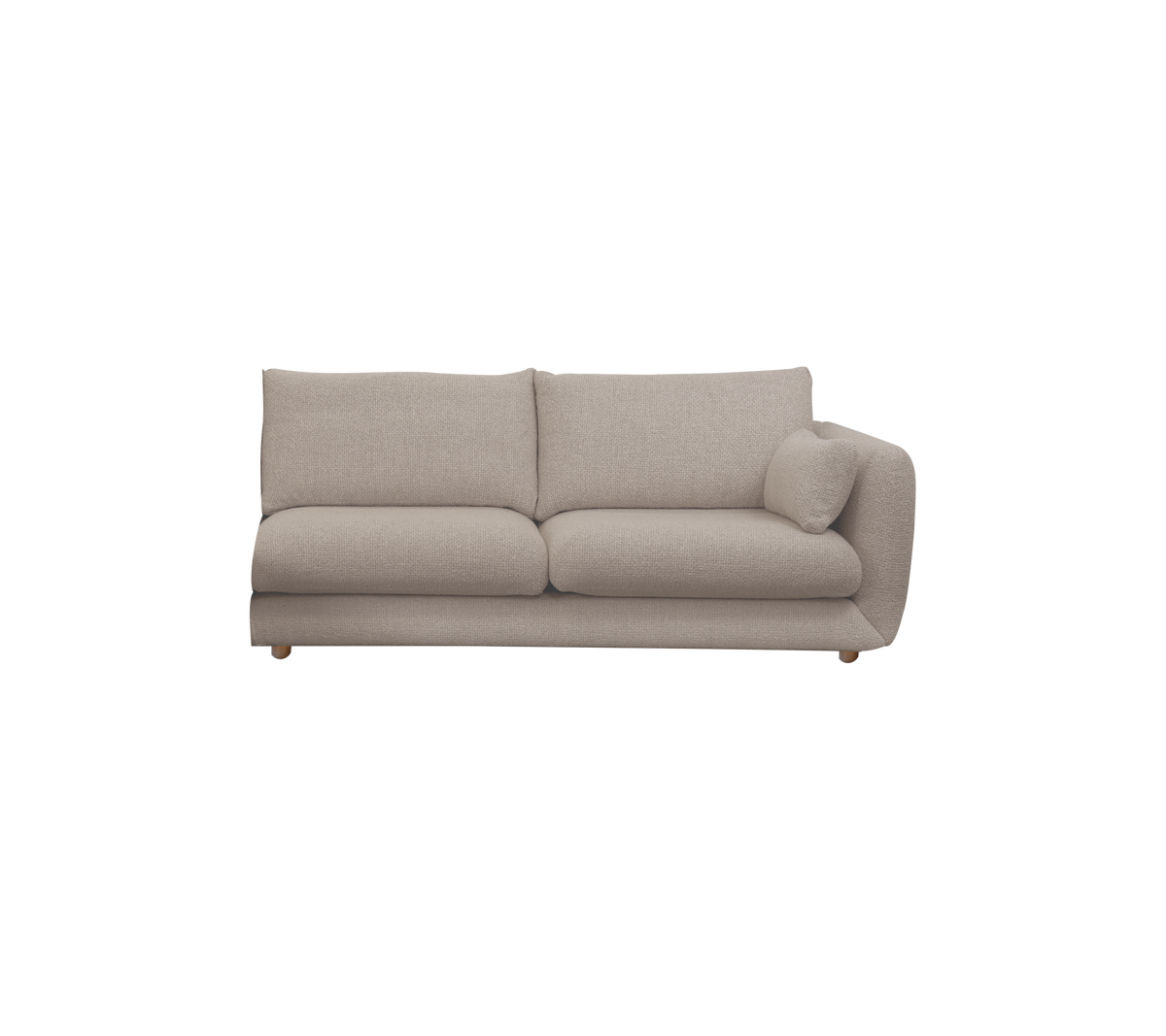 Lysbrun moderne sofa med et nutidigt design.