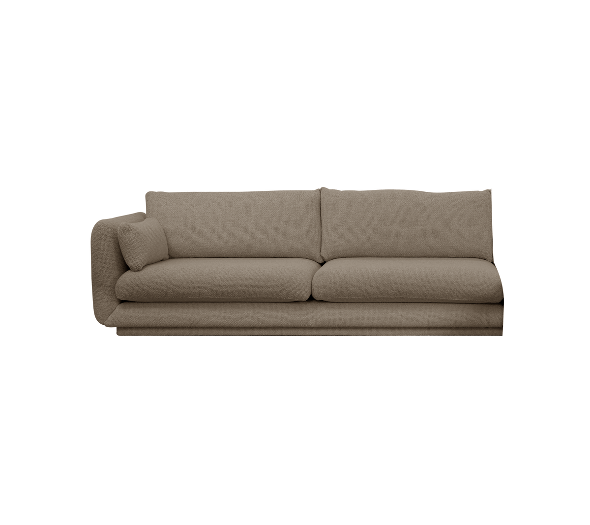Lysbrun sofa med moderne design.