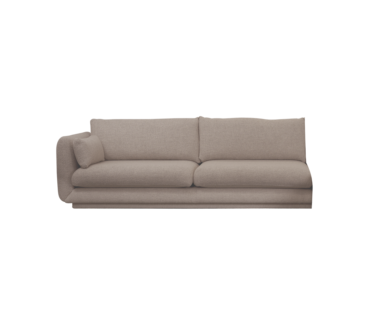 Lysbrun moderne sofa med et minimalistisk design.