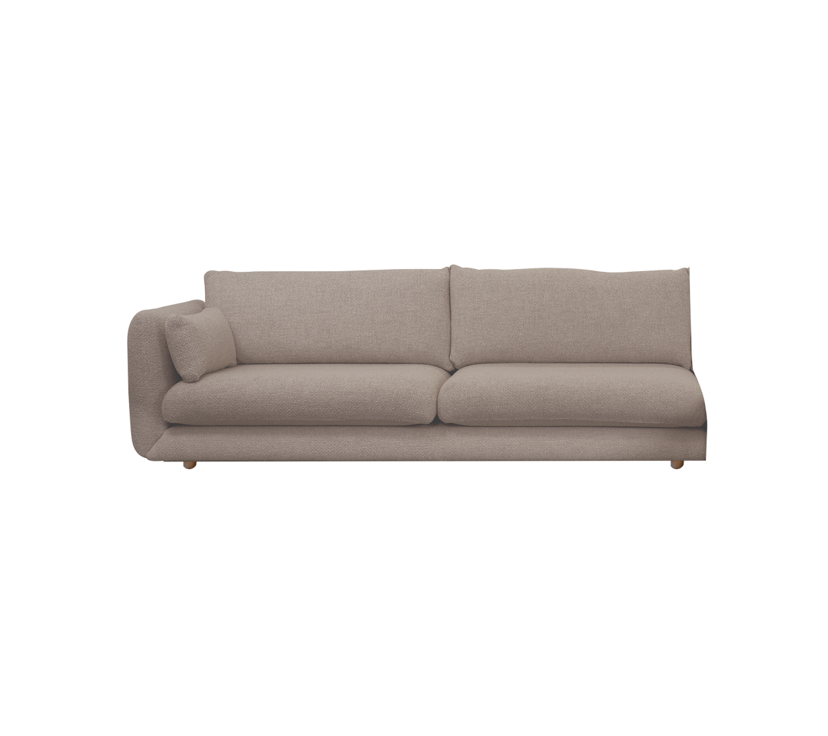 Lysbrun moderne sofa med et minimalistisk design.