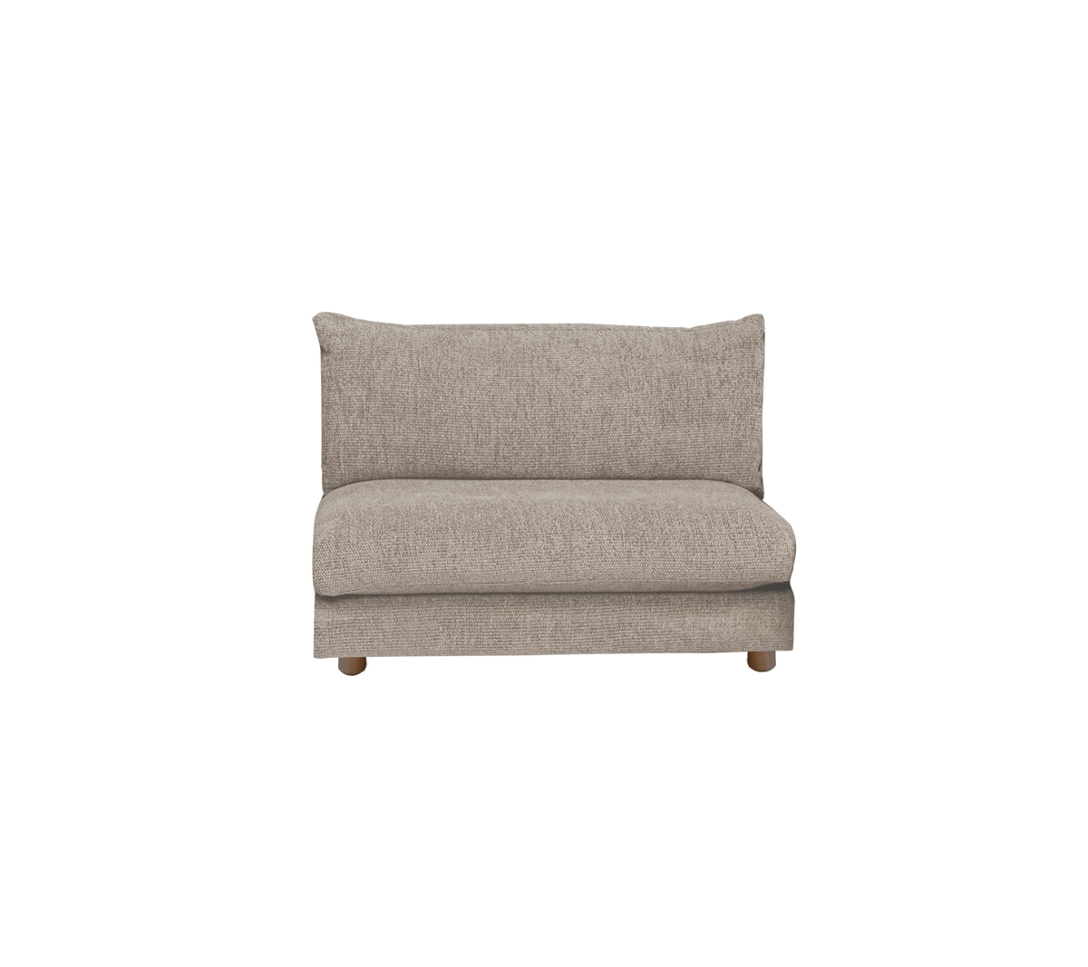 Lystbrun sofa med et simpelt design.