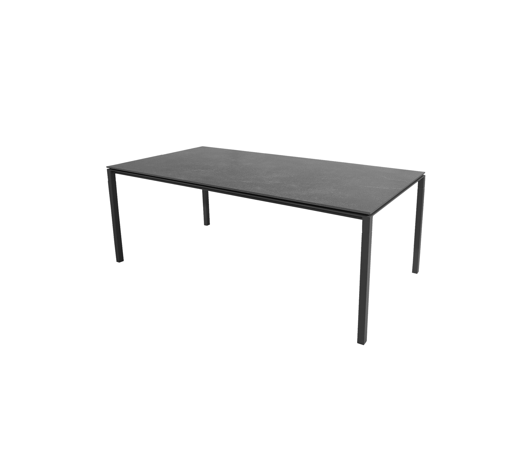 Et slankt, moderne bord med en flad overflade støttet af slanke ben, designet til alsidig brug i forskellige miljøer.