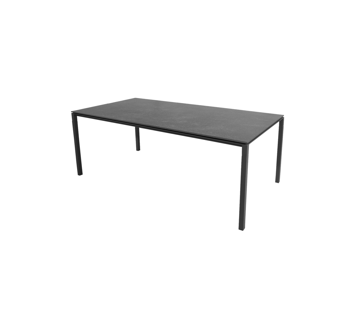 Et slankt, moderne bord med en flad overflade støttet af slanke ben, designet til alsidig brug i forskellige miljøer.