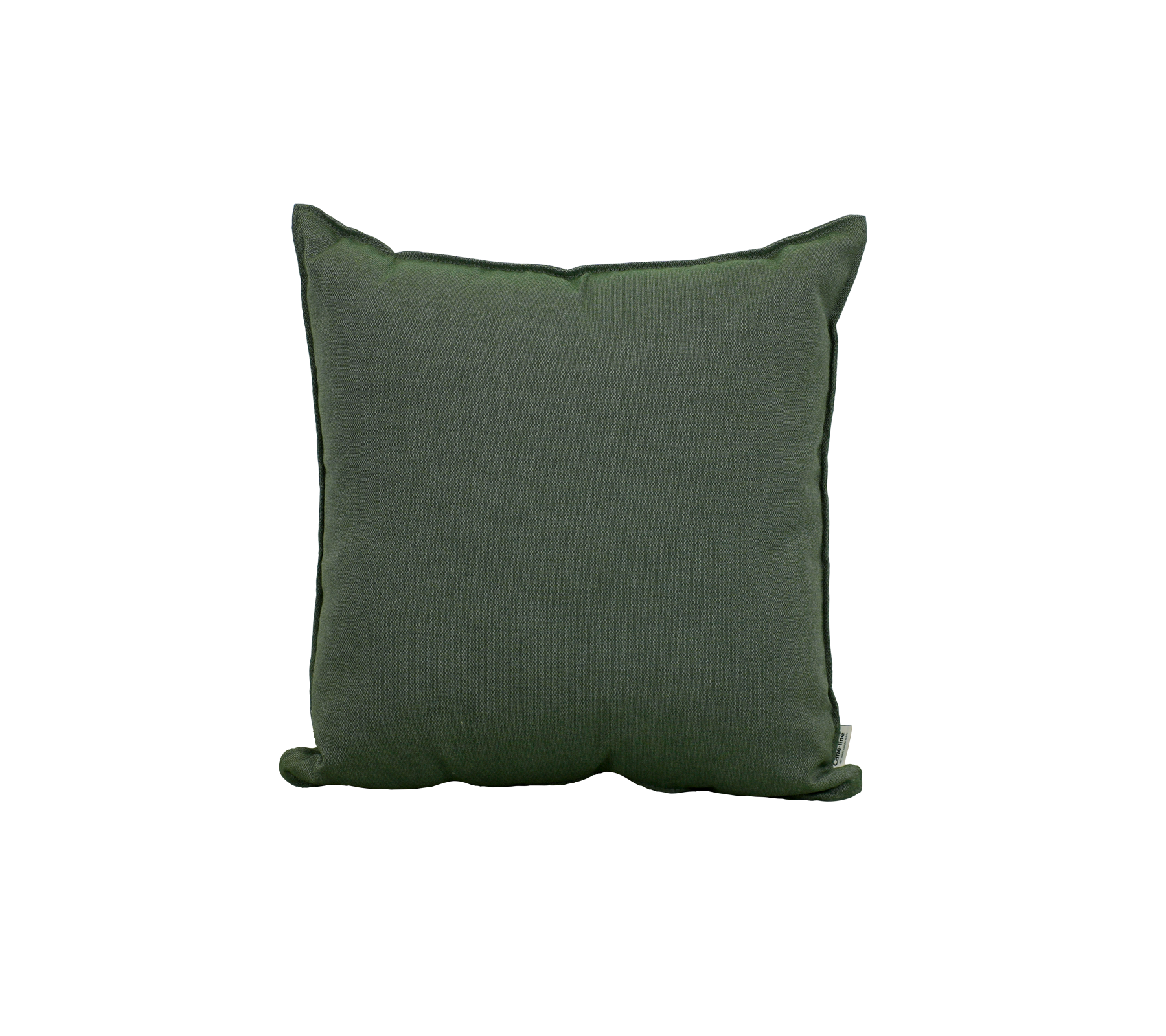 Grøn pude med et enkelt design.