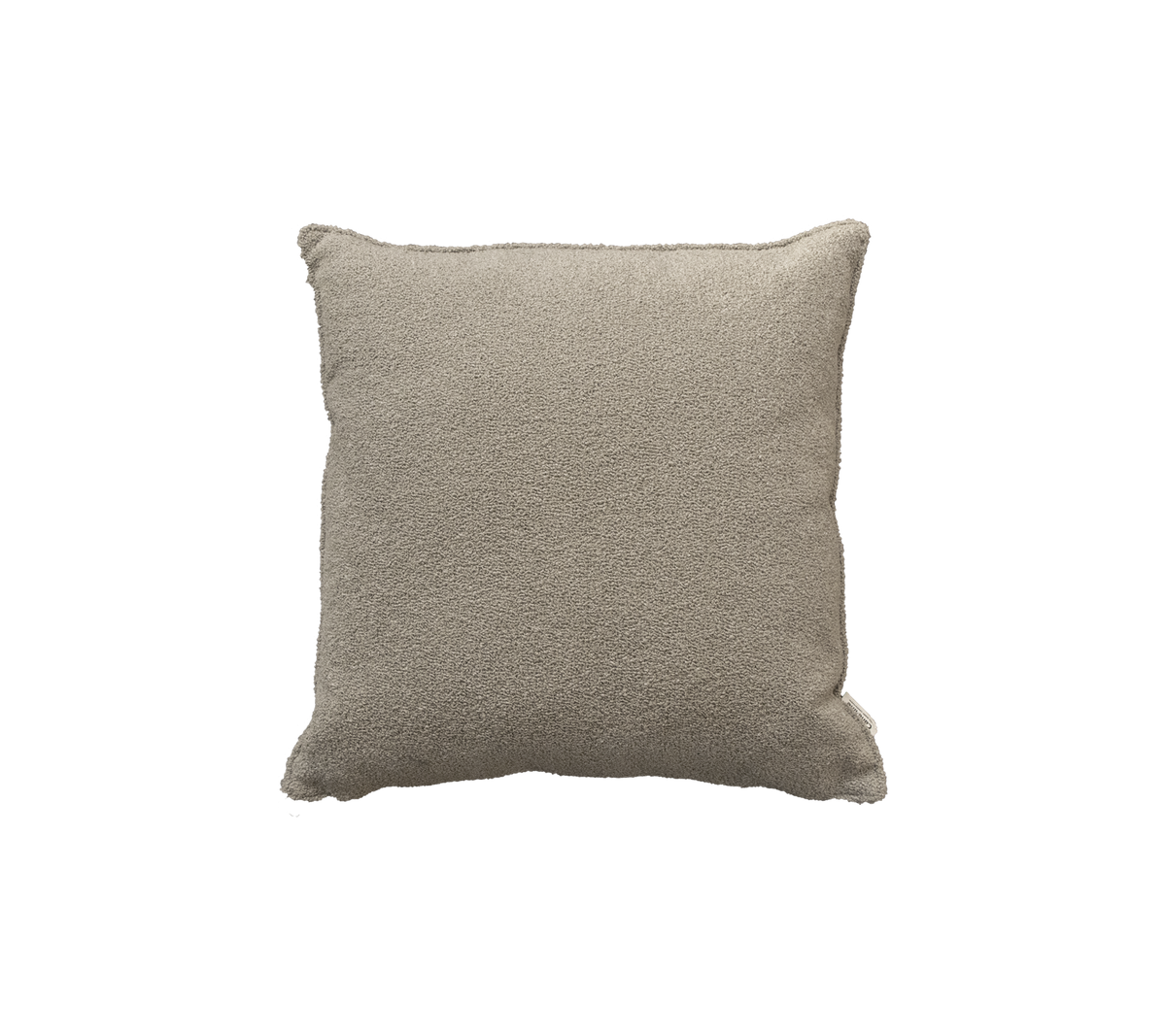 Struktureret firkantet pude i en neutral beige farve, designet til komfort og stil i enhver indstilling.
