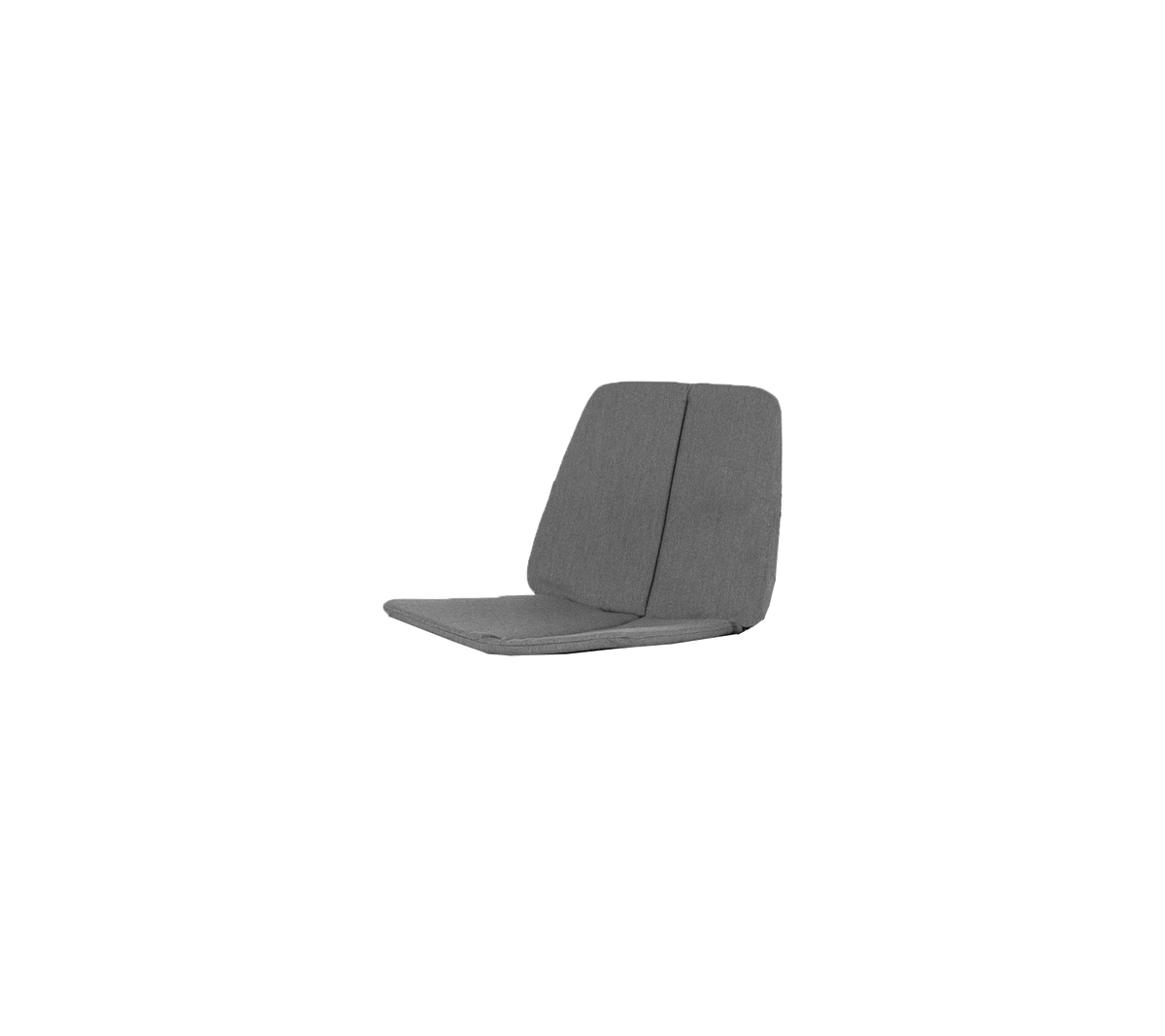 Grå, moderne loungesofa med et minimalistisk design, der har en komfortabel rygstøtte og sædepude.