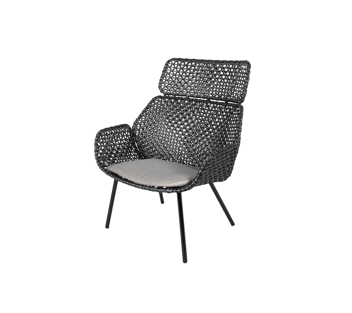 Stilfuld lænestol med et vævet design, der har en blød sædepude og en moderne silhuet. Perfekt til at forbedre ethvert rum.