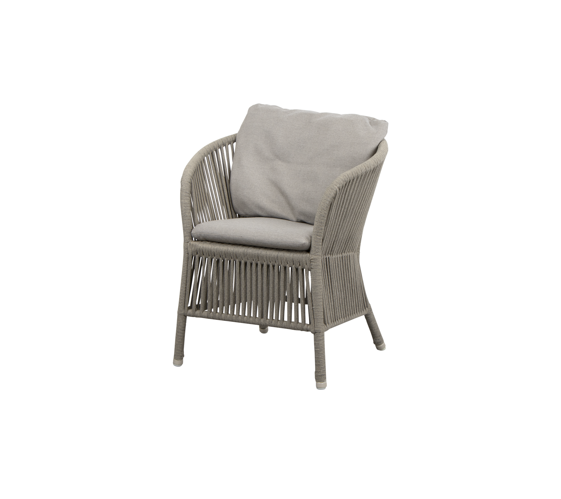 Stylish lænestol med et vævet design og blød, lysegrå pude, perfekt til afslapning og til at forbedre ethvert rum.