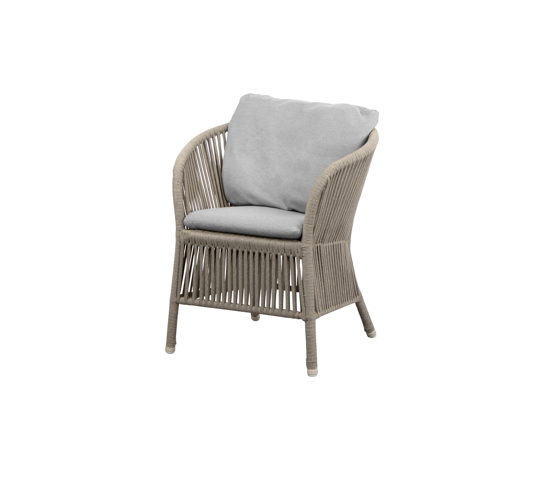 En stilfuld stol med et vævet design og en komfortabel grå pude til afslapning og chic indretning.