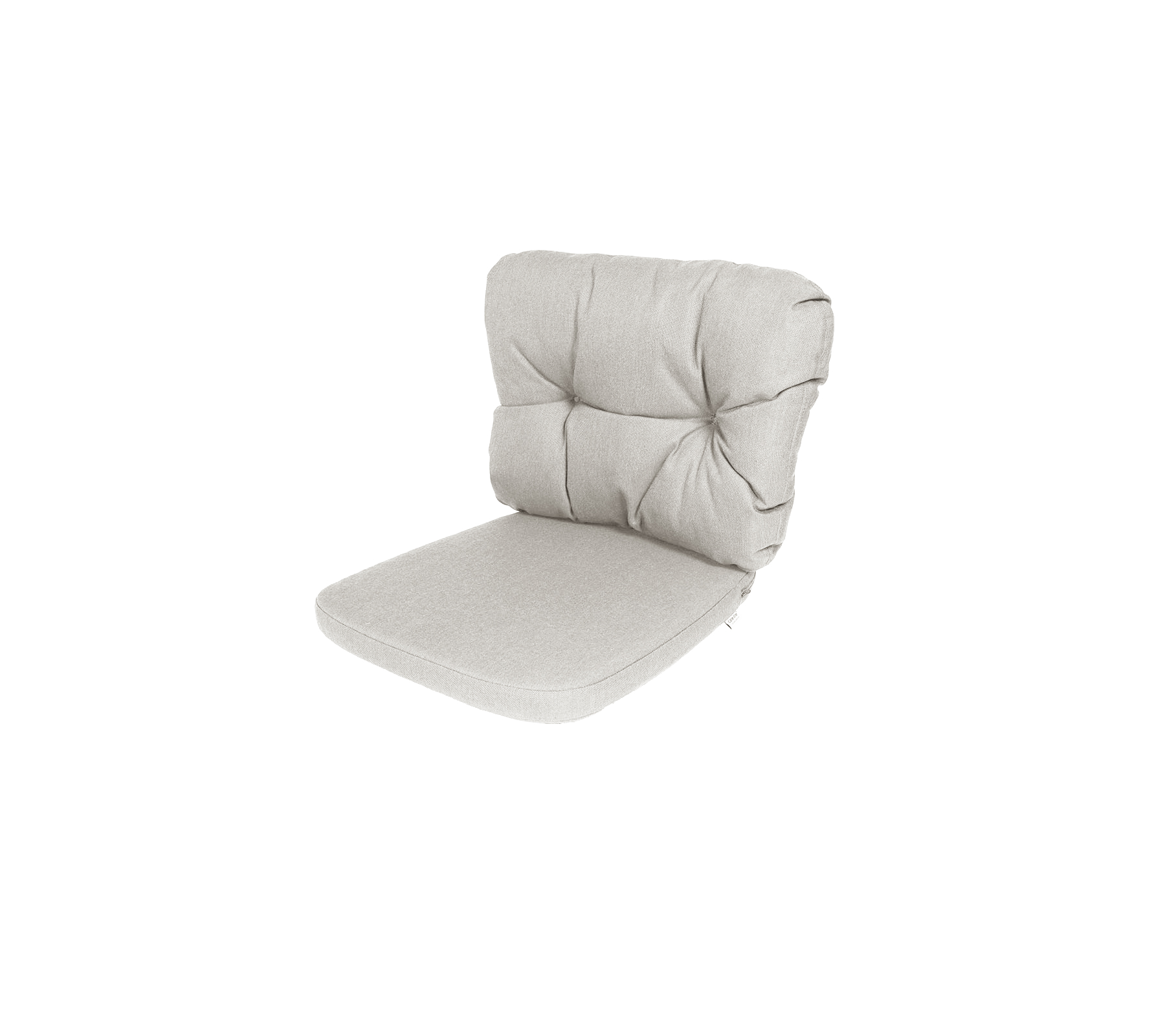 Behagelig lysfarvet pude med tuftet design, velegnet til siddepladser, som giver støtte og stil. Ideel til forskellige siddearrangementer.