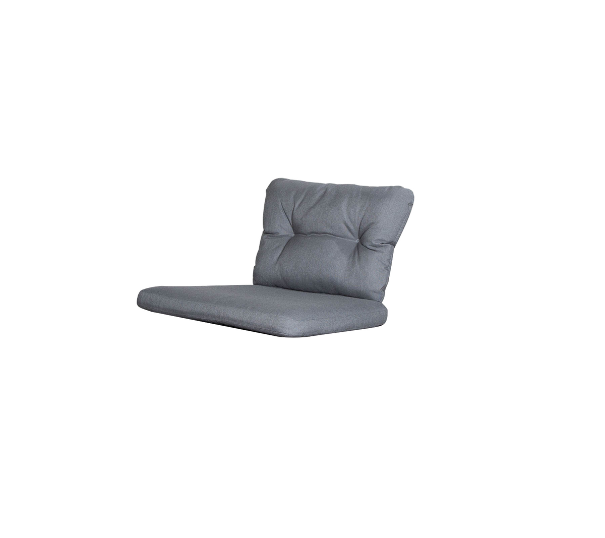 En slank grå foldebetræk med en tuftet ryglæn og sæde, designet til komfort og stil. Perfekt til afslappet siddepladser.