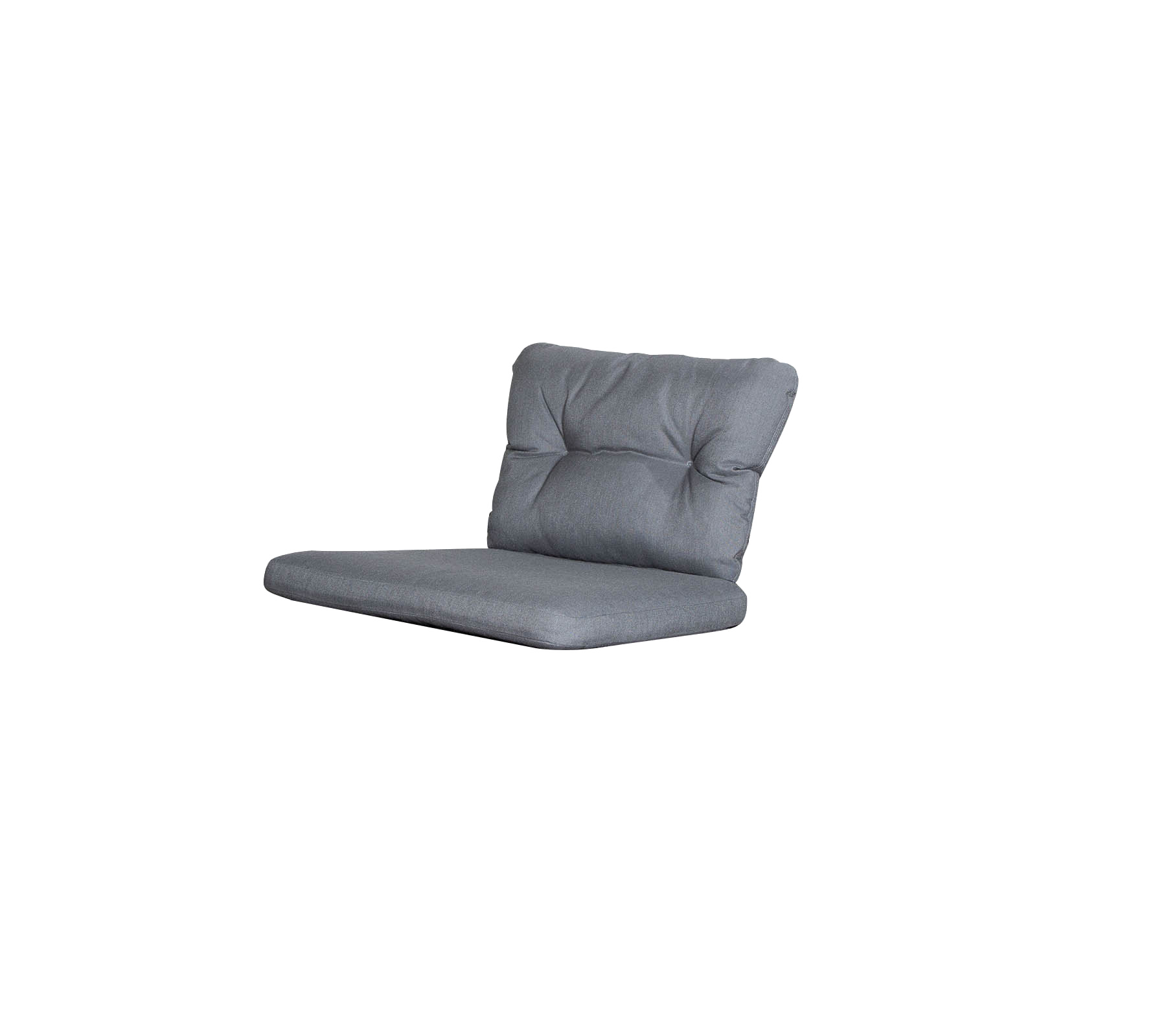 En slank grå foldebetræk med en tuftet ryglæn og sæde, designet til komfort og stil. Perfekt til afslappet siddepladser.