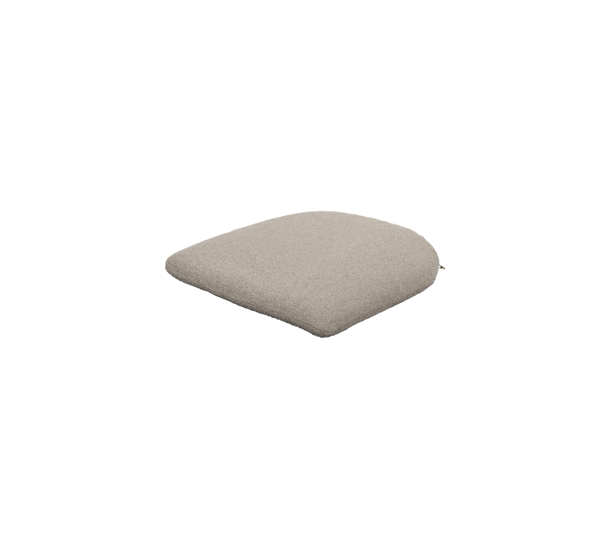 Firkantet pude i et blødt beige stof, der tilbyder komfort og et neutralt accent til enhver siddeplads.