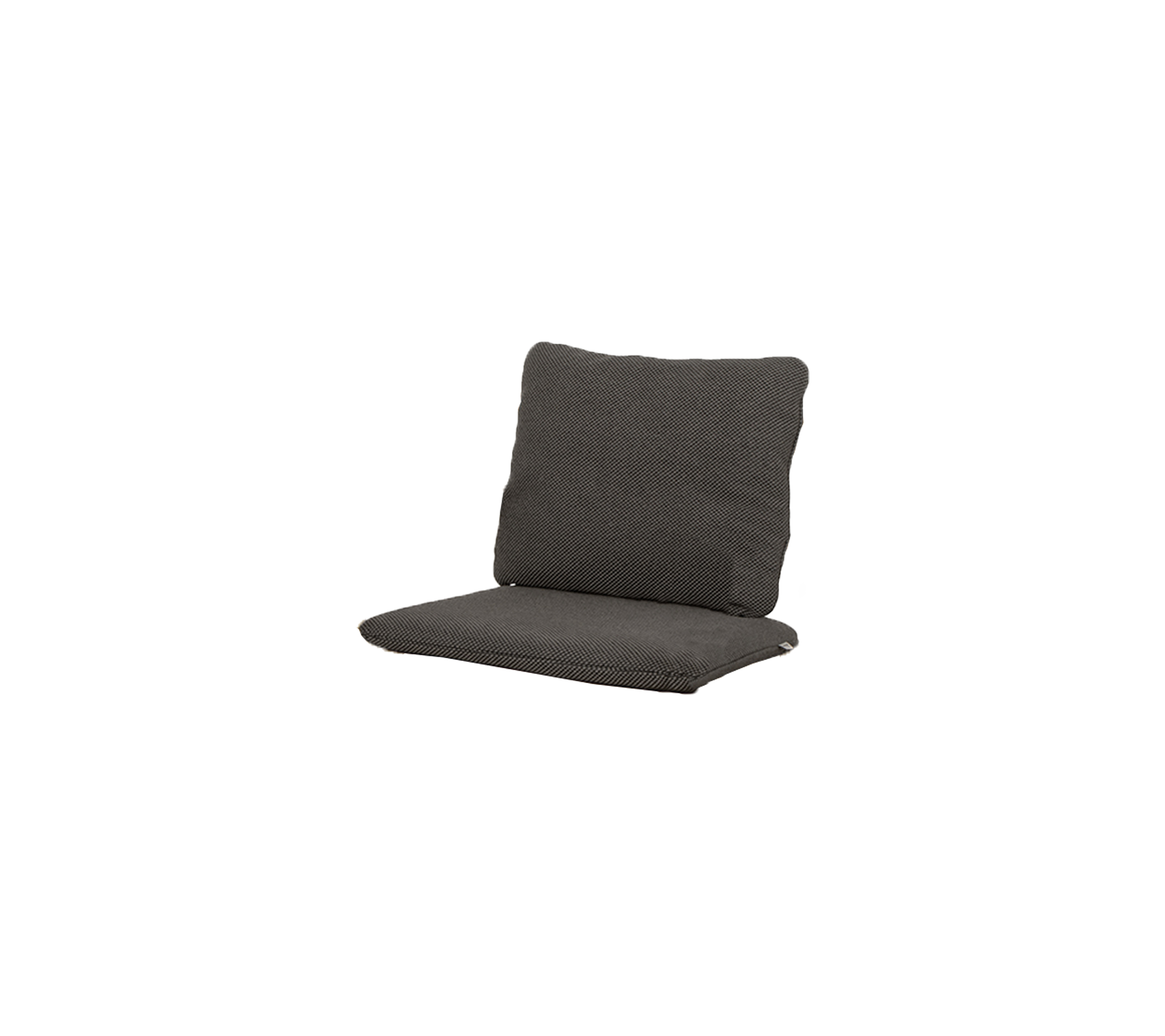 Grå polstret stol med høj ryg og tykk sæde, designet til komfort og afslapning. Perfekt til afslappet siddepladser.
