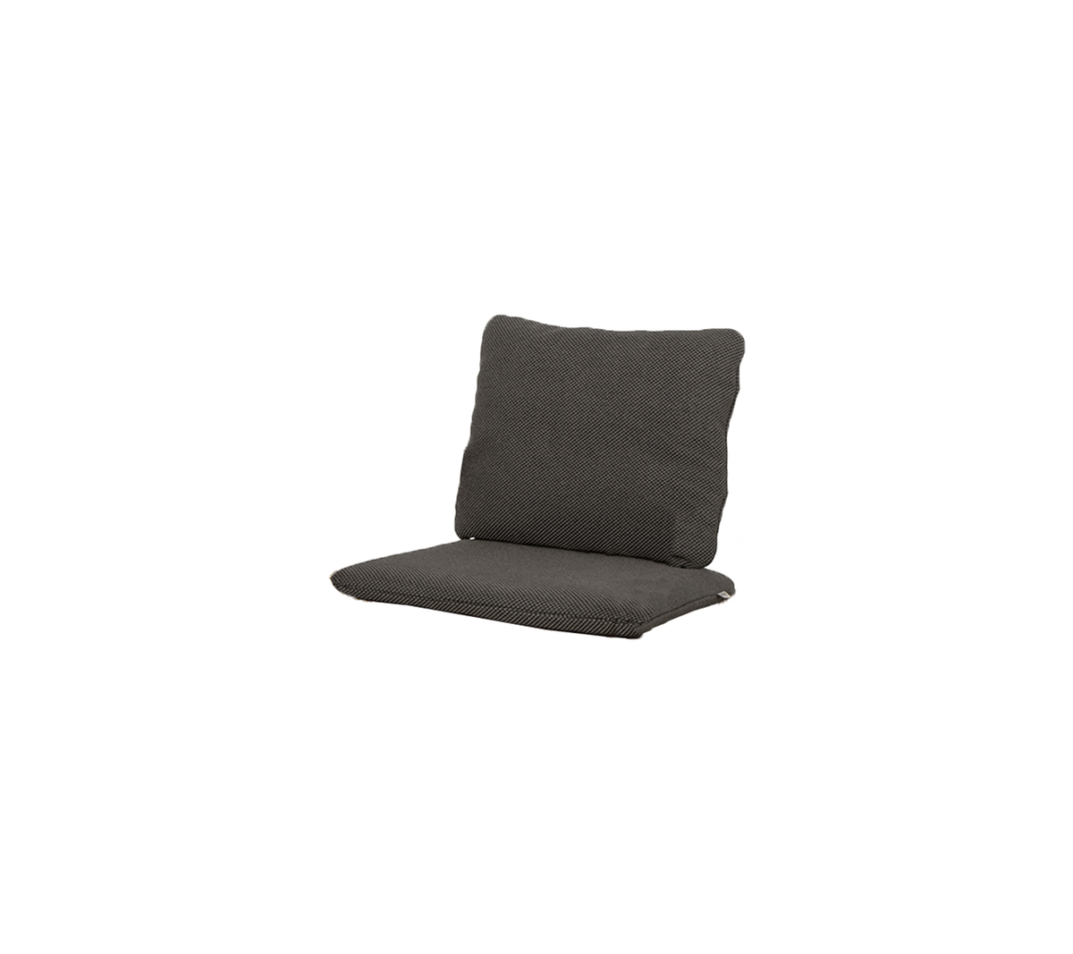 Grå polstret stol med høj ryg og tykk sæde, designet til komfort og afslapning. Perfekt til afslappet siddepladser.