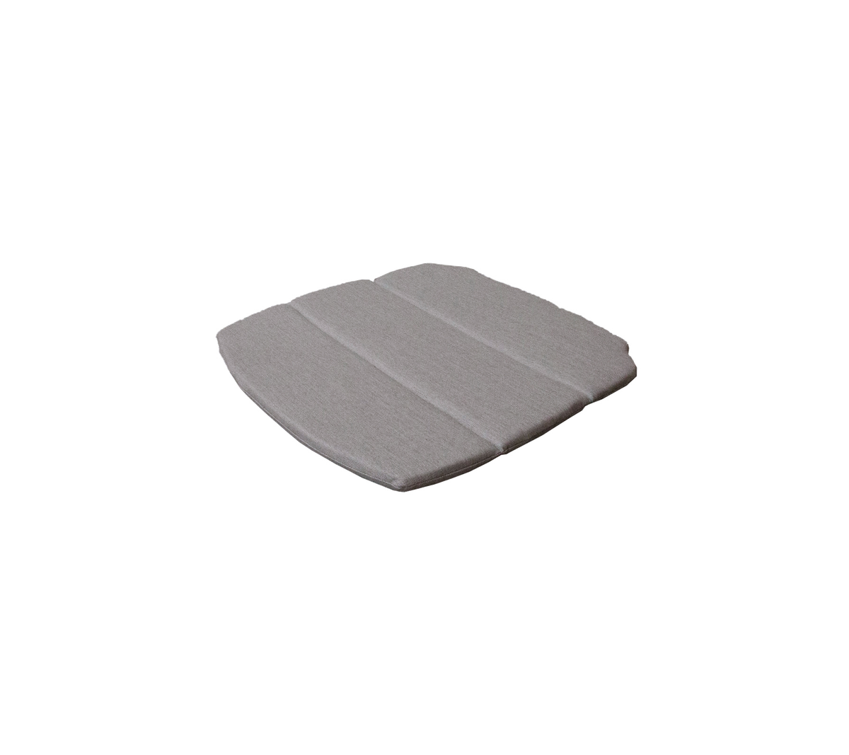 Grå pude med et struktureret design, der har tre adskilte sektioner for øget komfort.