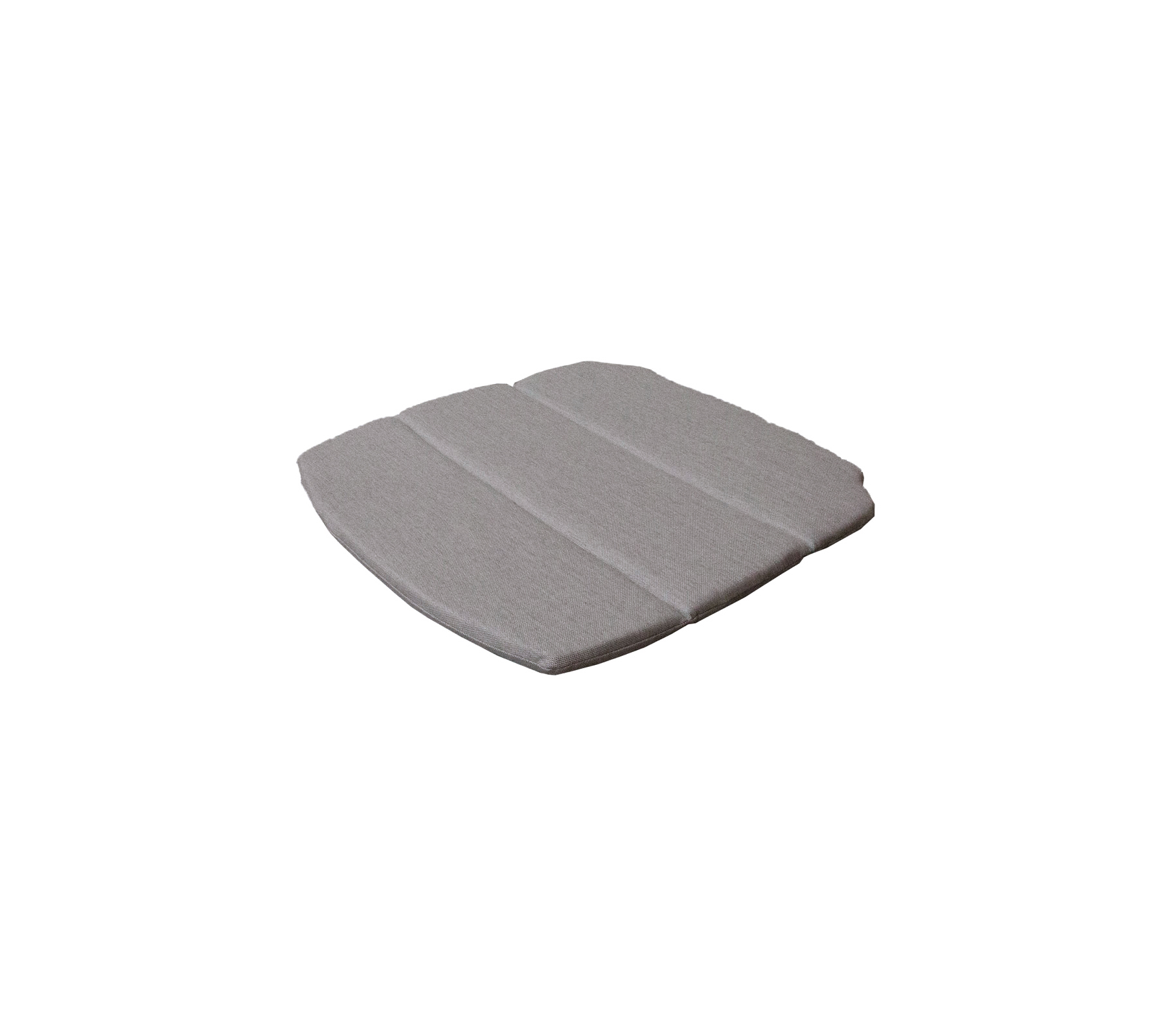 Grå pude med et struktureret design, der har tre adskilte sektioner for øget komfort.