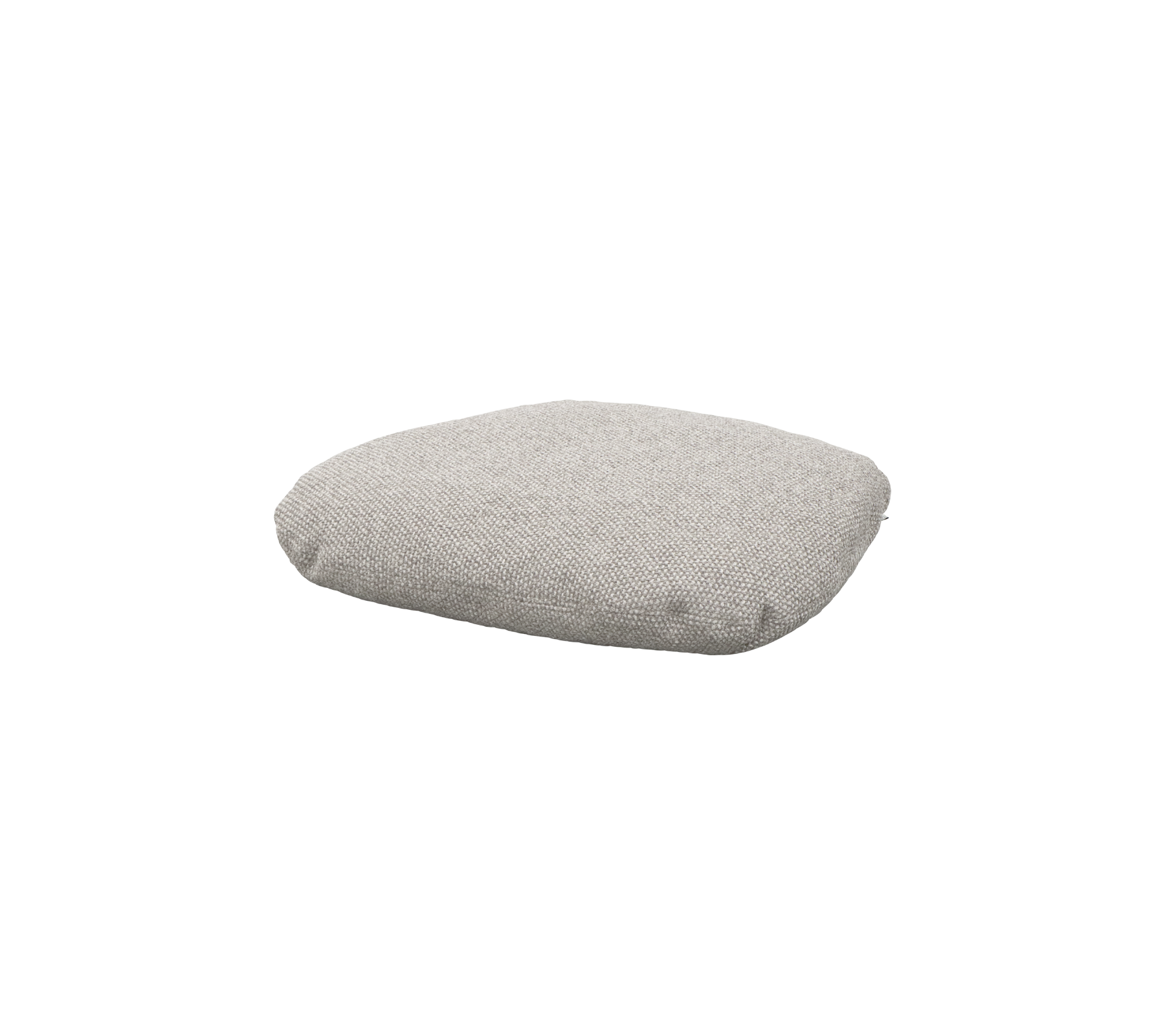 Blød, firkantet pude i let grå stof, designet til komfort og afslapning. Ideel til forskellige siddearrangementer.