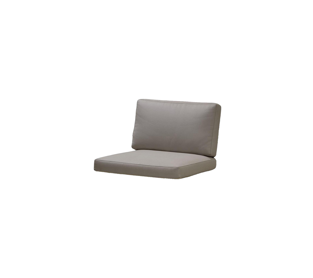 Pude med et enkelt, moderne design, der har en tyk rygstøtte og sæde i en neutral farve. Perfekt til komfort og stil.