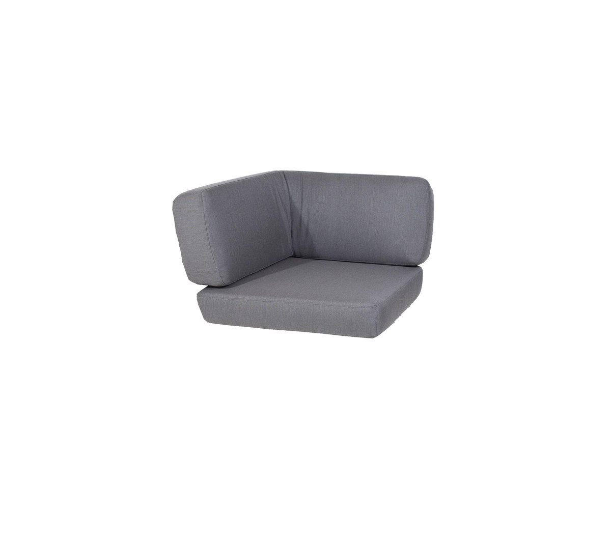 En moderne grå hjørnesofapude med et minimalistisk design, der har en komfortabel ryg og et rummeligt siddeområde.
