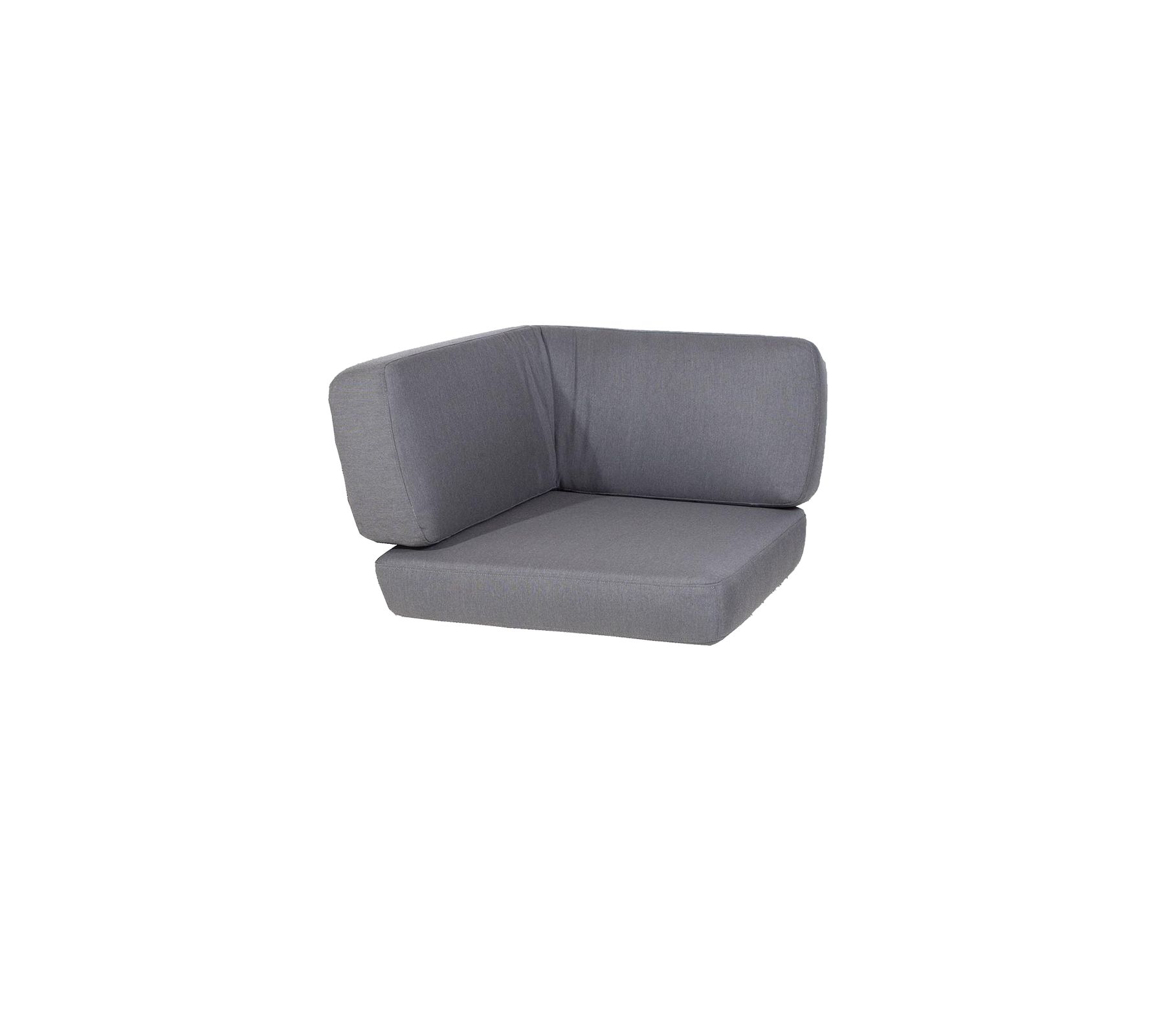 En moderne grå hjørnesofapude med et minimalistisk design, der har en komfortabel ryg og et rummeligt siddeområde.