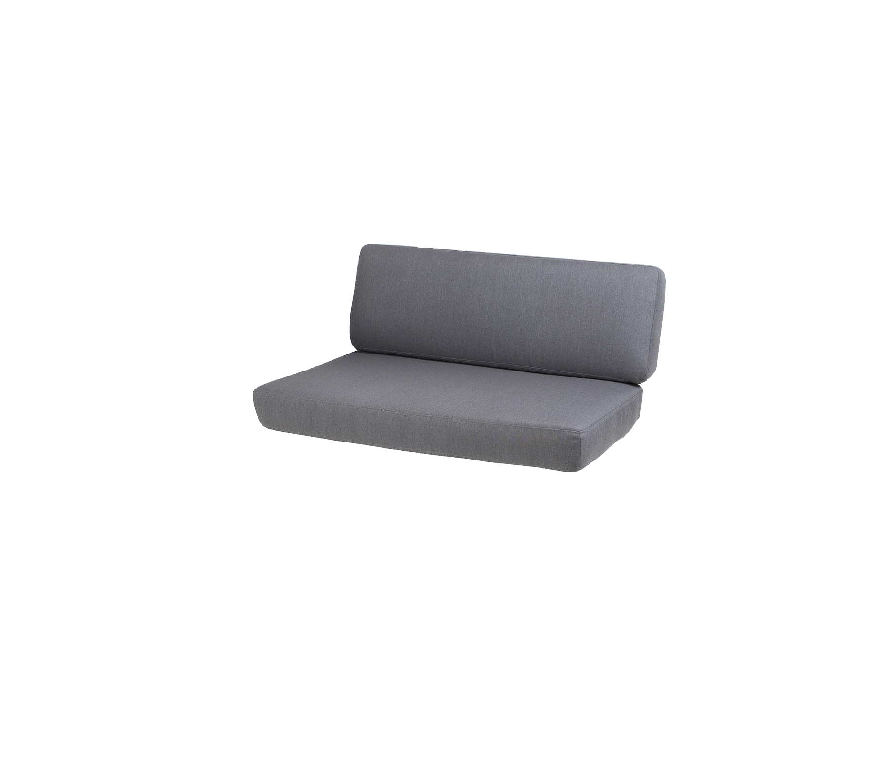 Stilfuld grå sofa med et slankt design, der har en komfortabel rygstøtte og en minimalistisk æstetik. Perfekt til moderne rum.