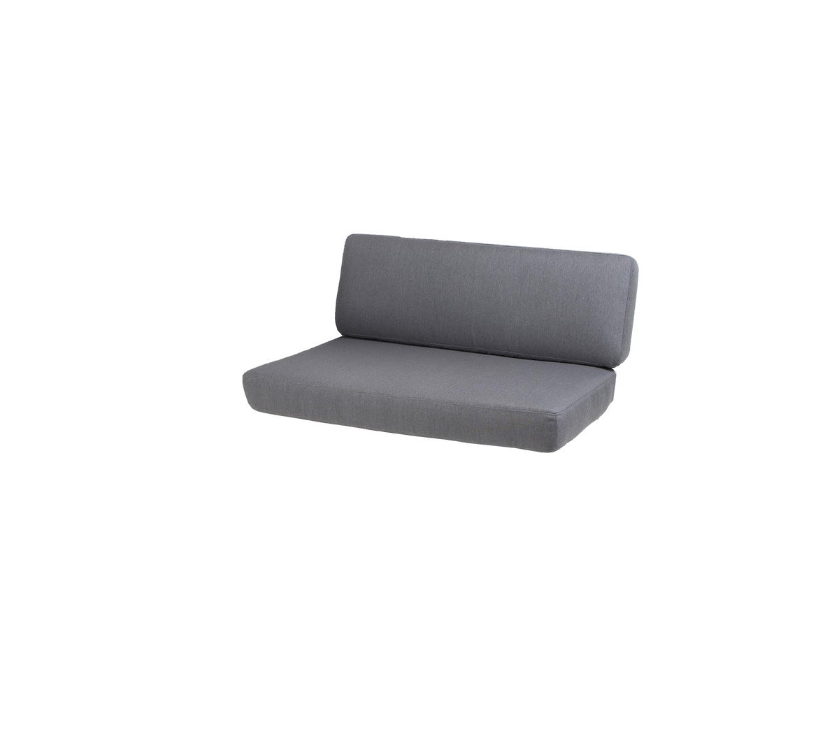 Stilfuld grå sofa med et slankt design, der har en komfortabel rygstøtte og en minimalistisk æstetik. Perfekt til moderne rum.
