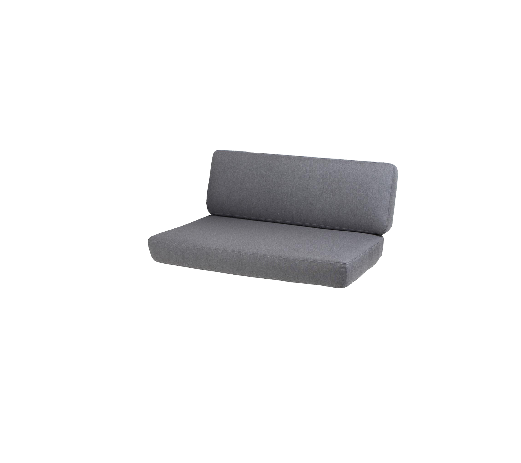 En slank, moderne grå sofa med et enkelt design, der har en komfortabelt polstret sæde og rygstøtte. Ideel til afslappede omgivelser.