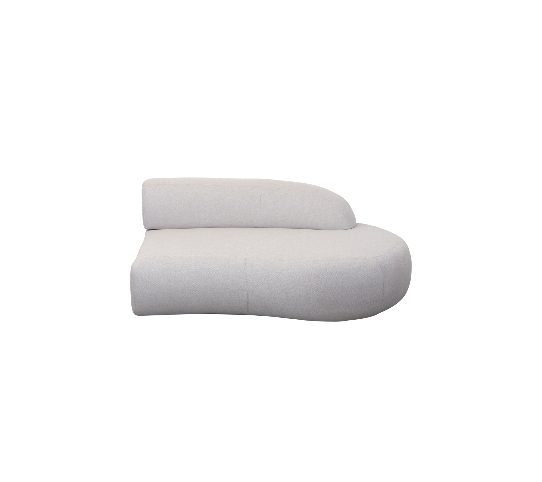Elegant buet hvid sofa med et moderne design, der har glatte konturer og en minimalistisk æstetik. Ideel til stilfuld siddeplads.