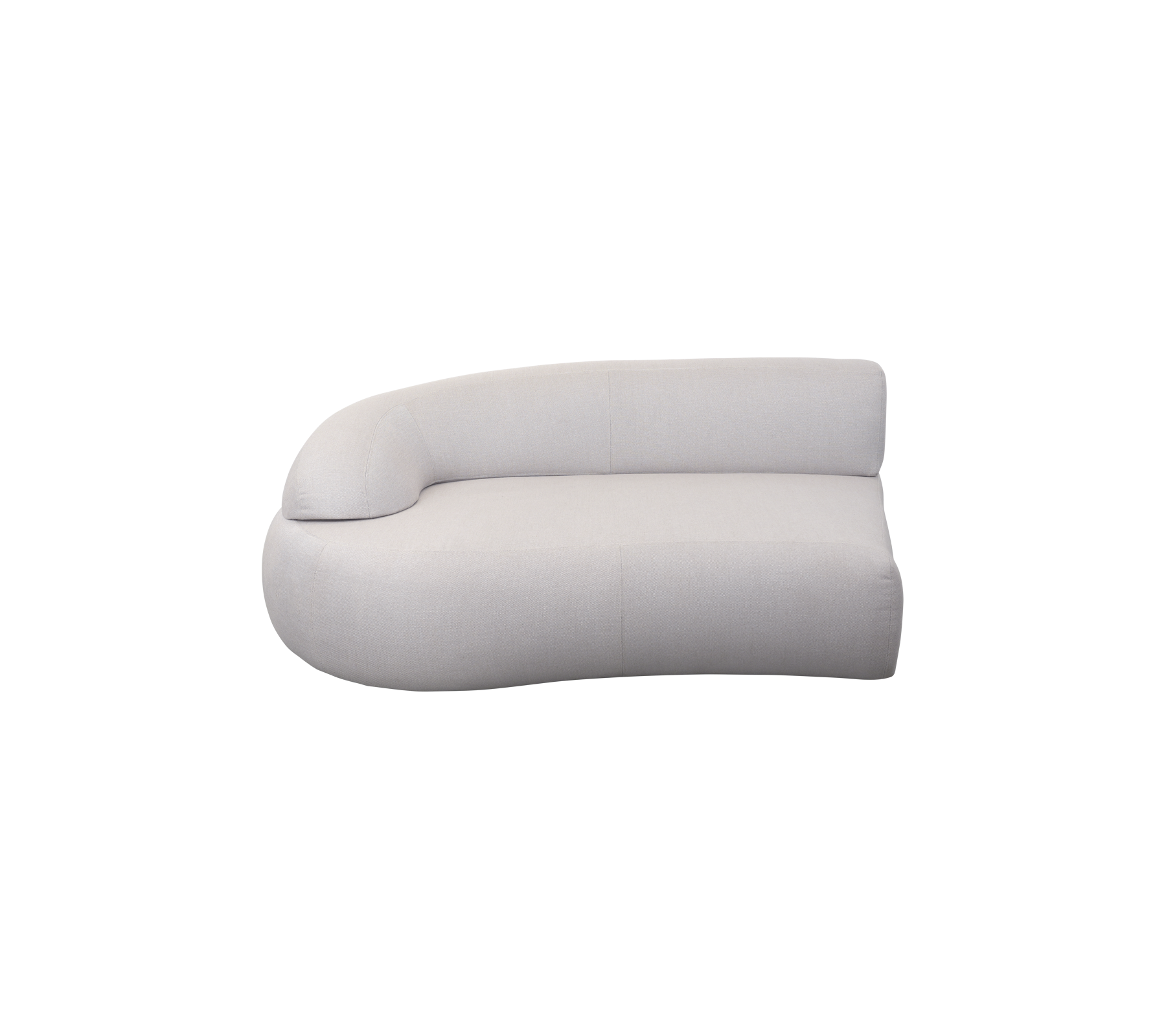Buet, moderne loungesofa med et minimalistisk design og blødt stof, der tilbyder komfortable siddepladser. Ideel til moderne rum.
