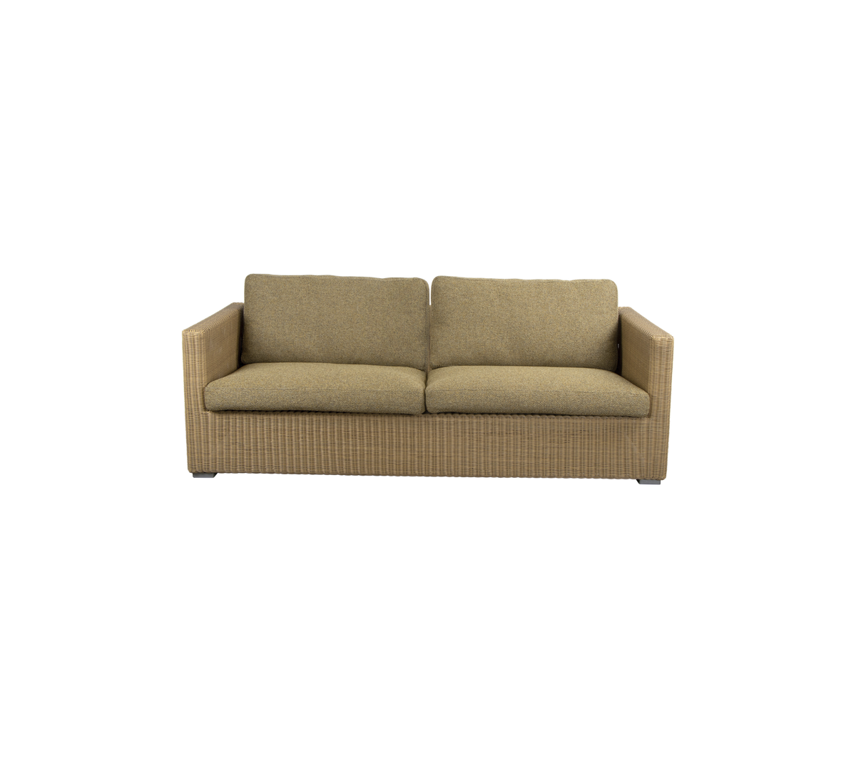 Hygger, moderne sofa med et tekstureret stofdesign og bløde puder, perfekt til afslapning og komfort i ethvert rum.