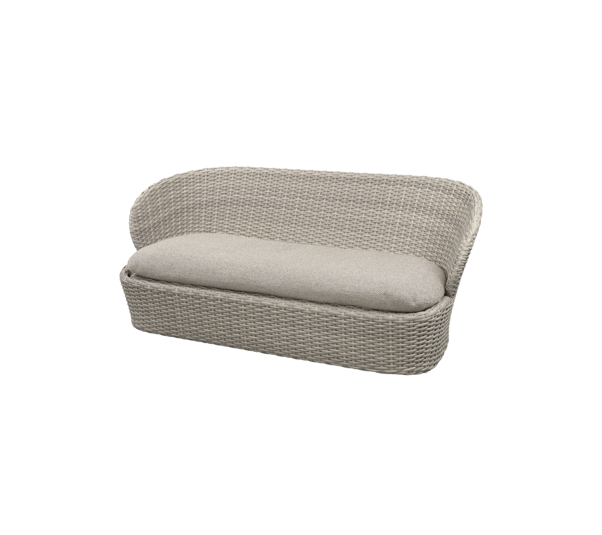 Stilfuld to-personers sofa med vævet design og blød pude, perfekt til komfortable siddepladser i enhver indstilling.